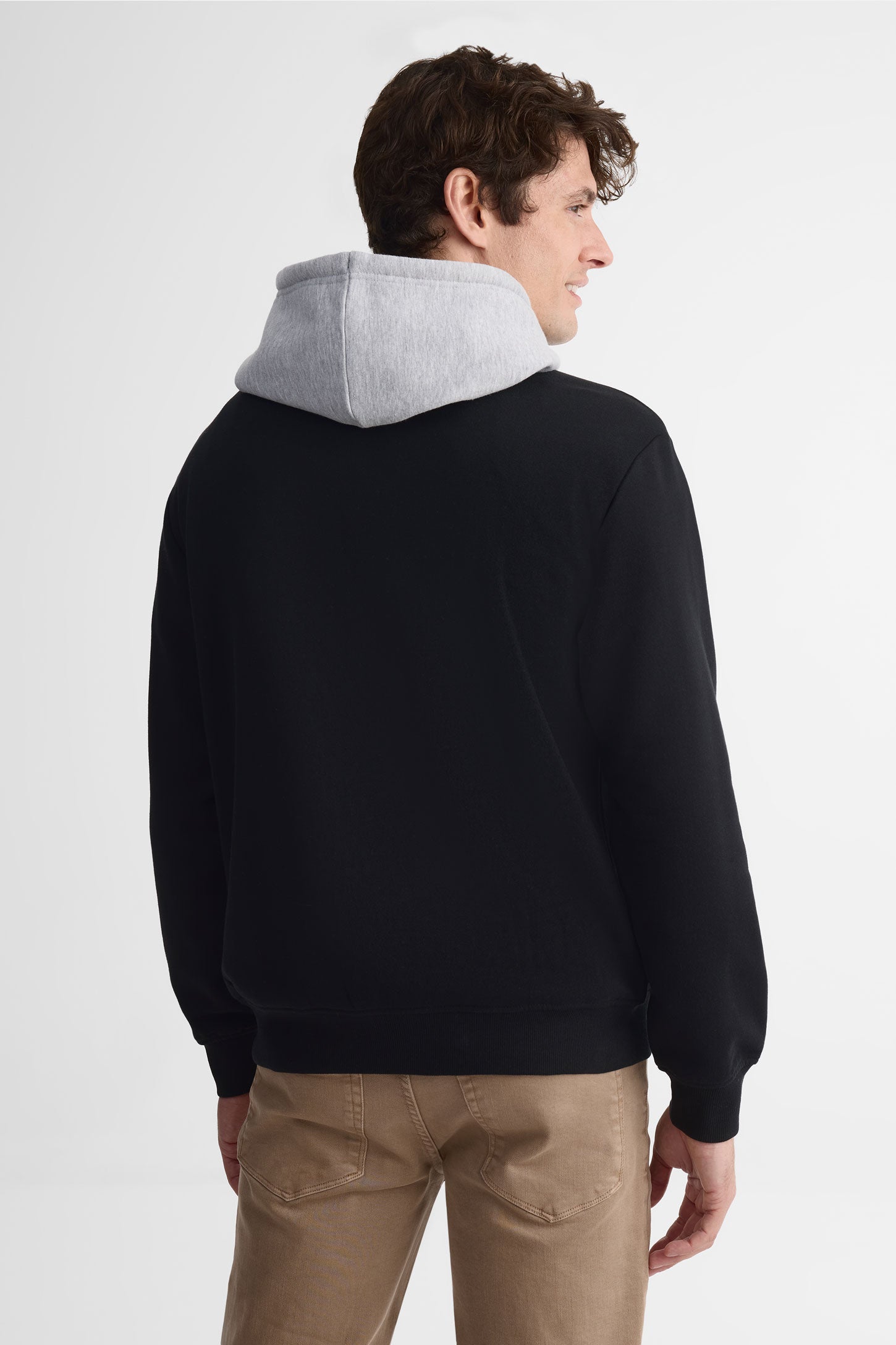 Chandail à capuchon coton ouaté - Homme && NOIR