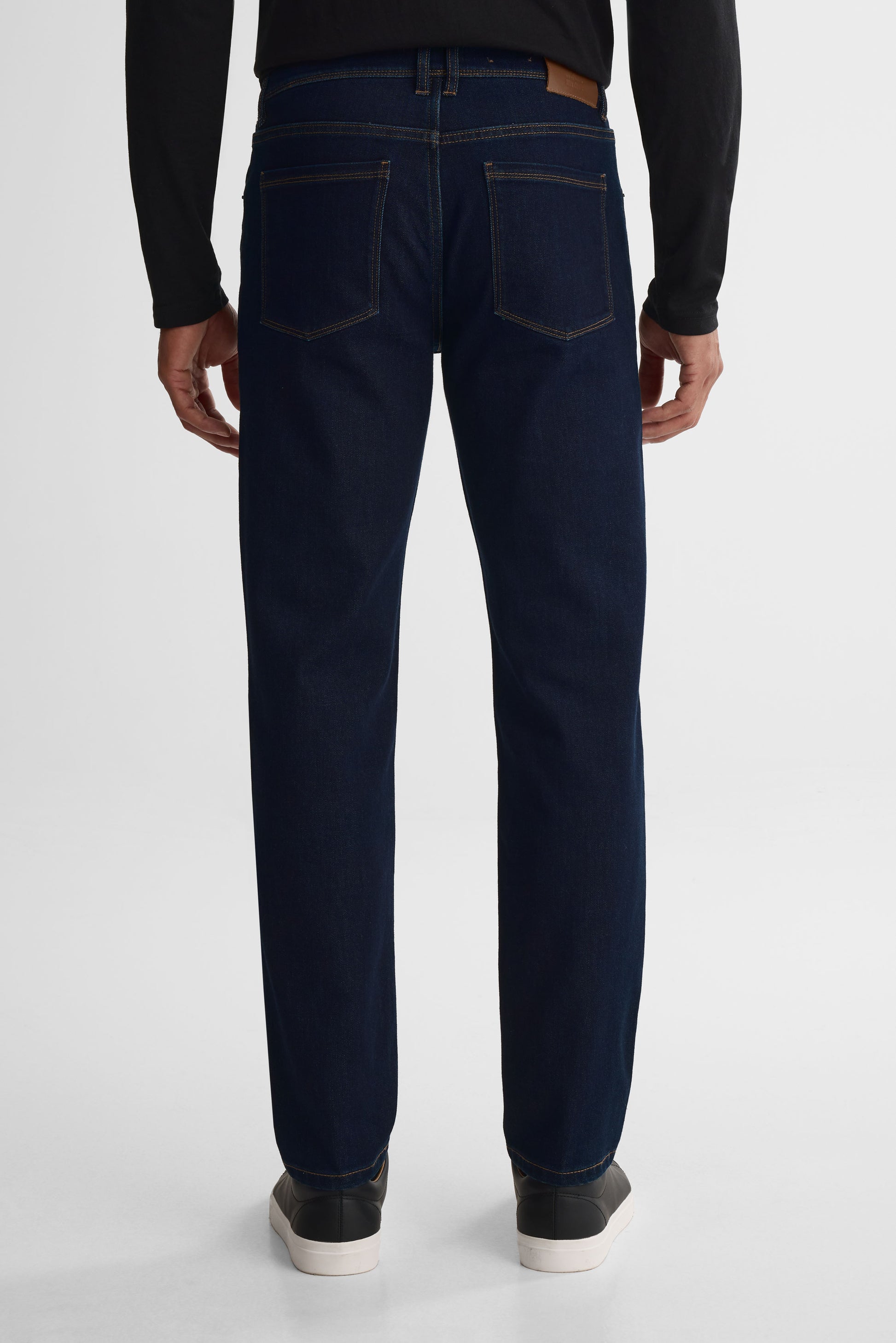 Jeans slim tapered fit en denim luxe - Homme && DENIM FONCE