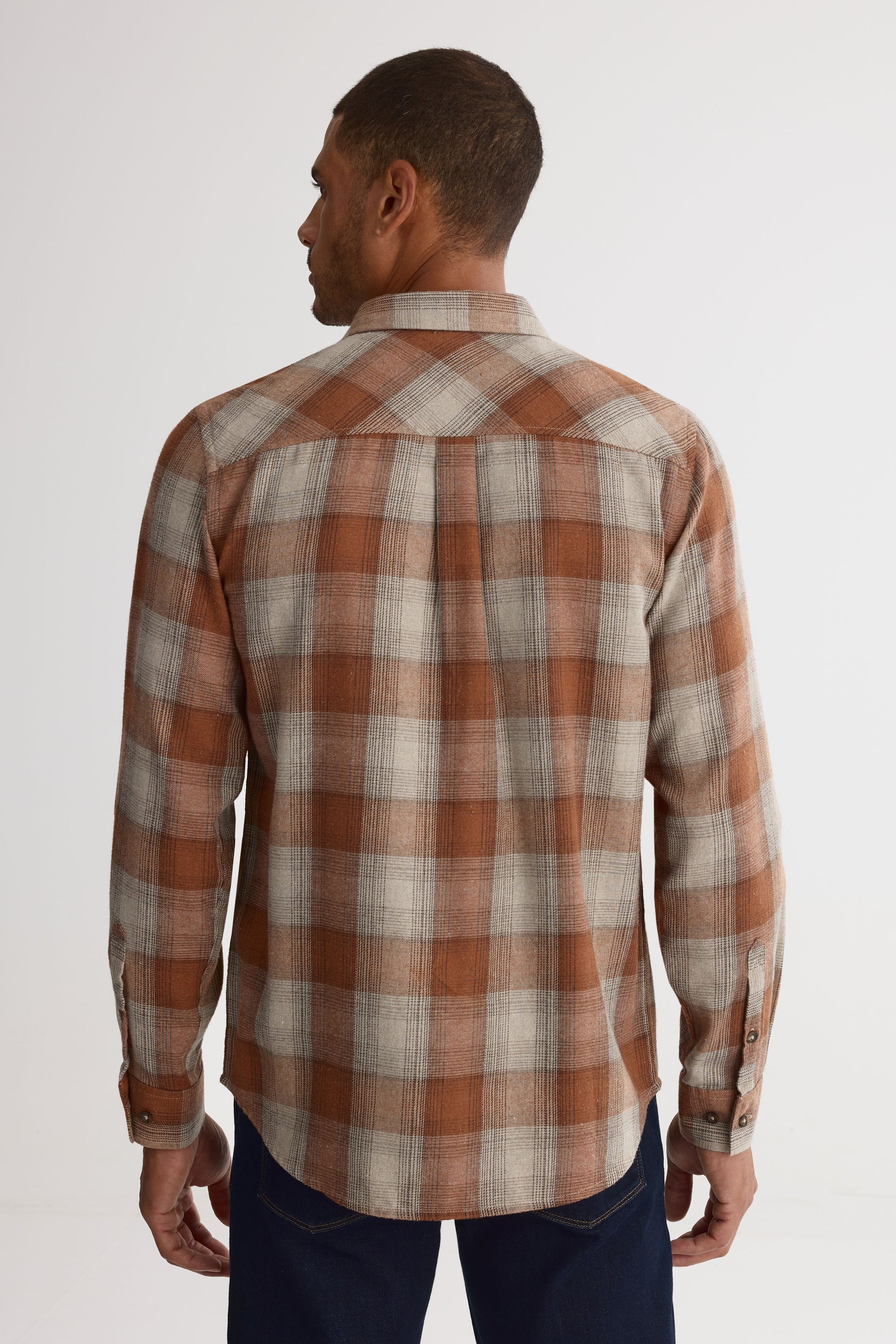 Chemise à carreaux en flanelle - Homme && BEIGE/MULTI