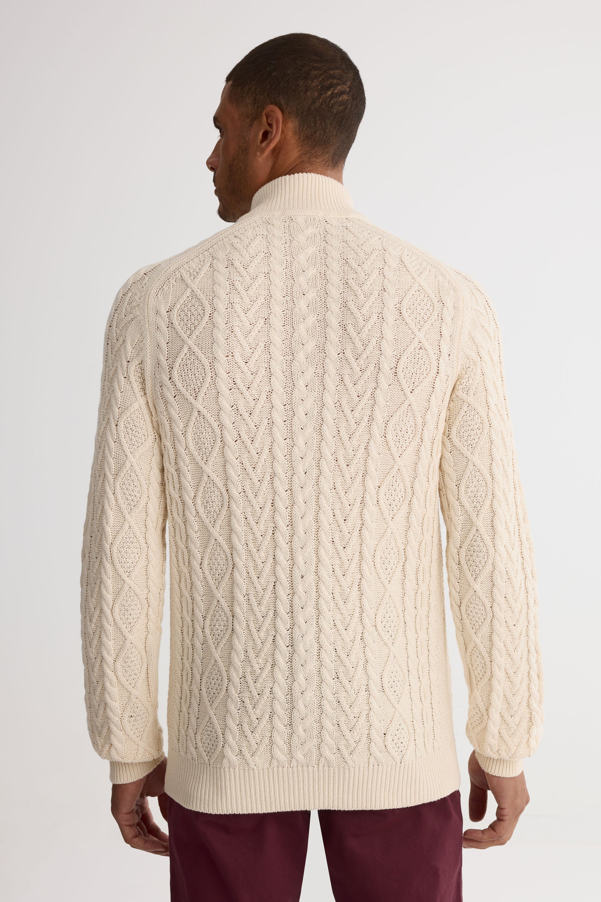 Veste tricot col montant - Homme && BEIGE