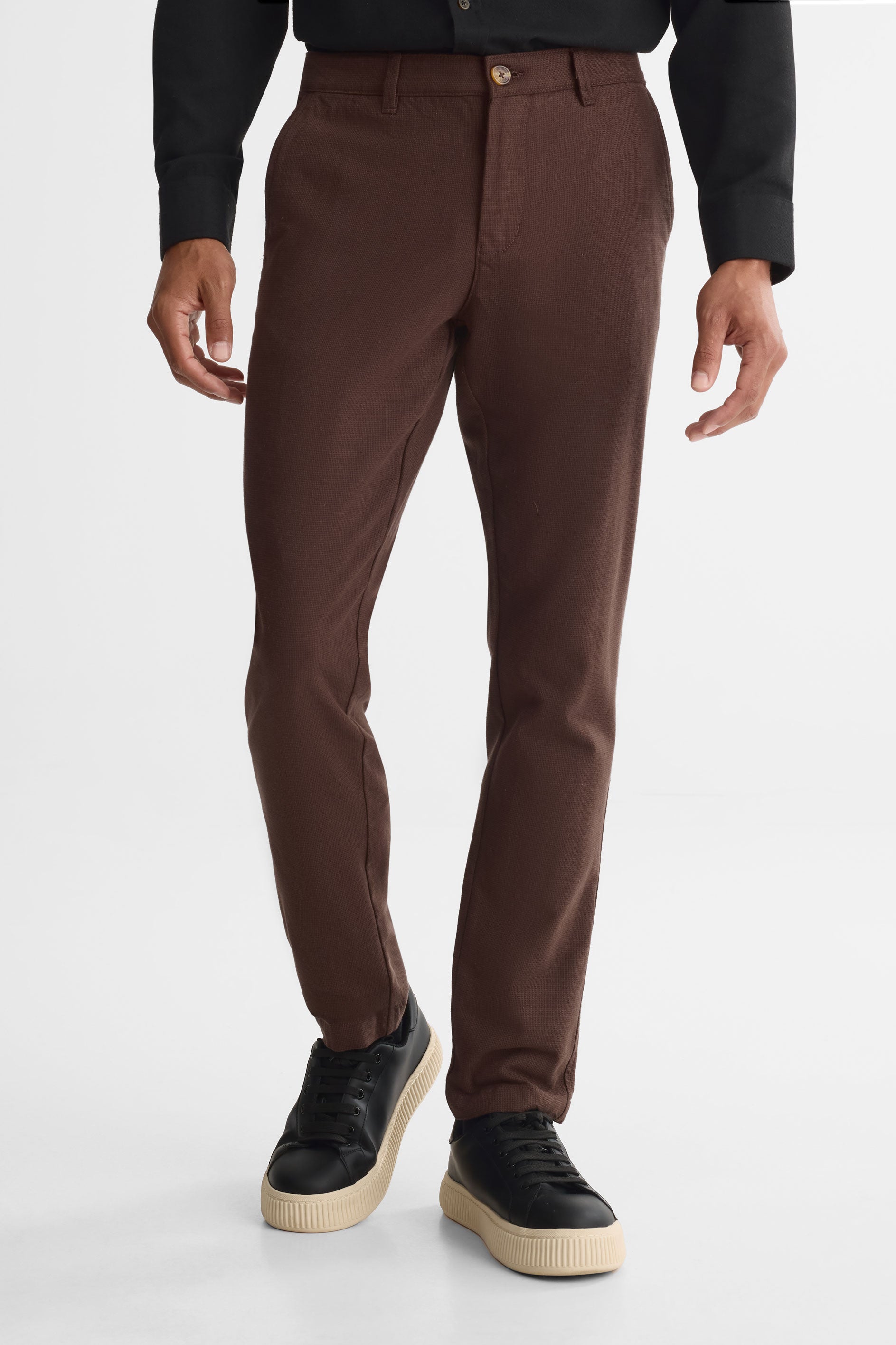 Pantalon en velours côtelé - Homme && BRUN FONCE