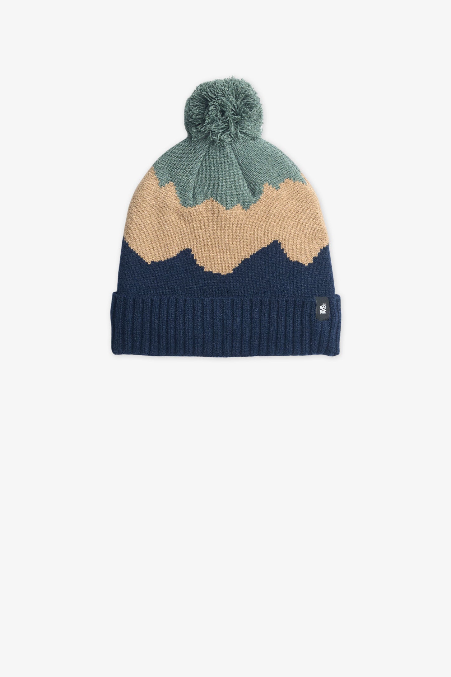 Tuque en tricot doublé avec pompon - Enfant garçon && VERT