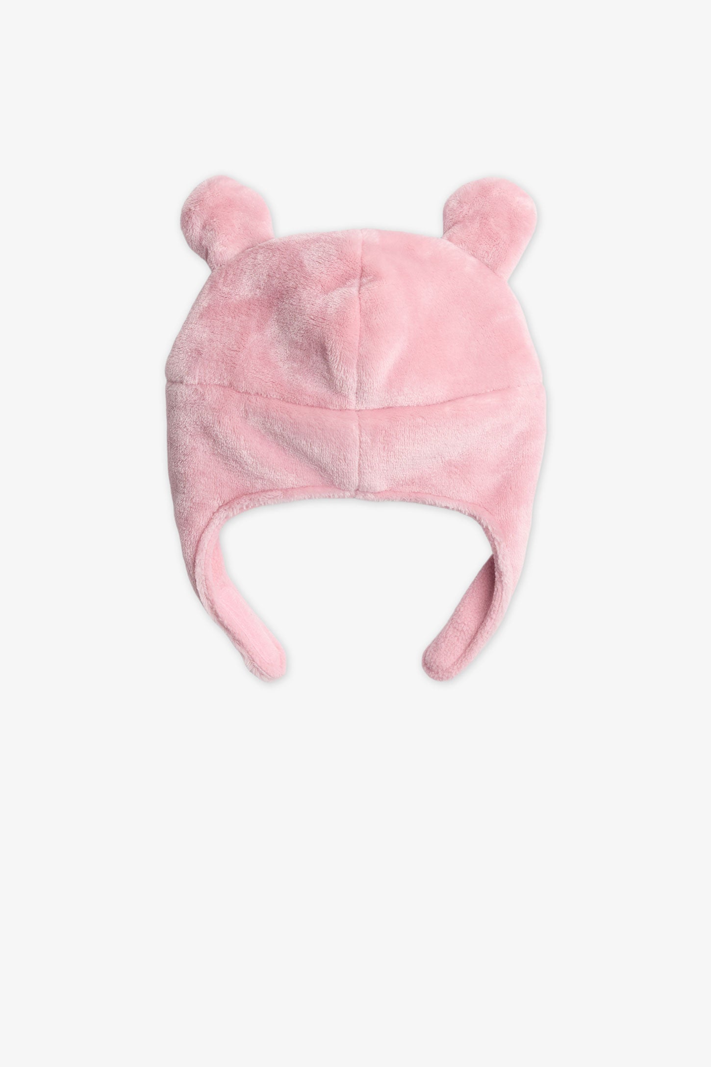 Tuque en plush avec oreilles décoratives - Bébé fille && ROSE PALE