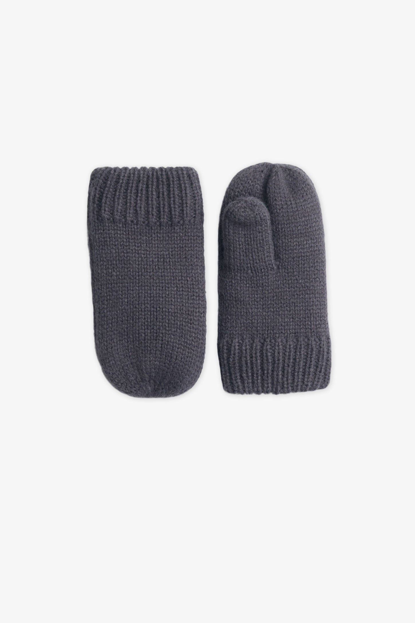 Mitaine en tricot doublée micro polar - Bébé fille && CHARBON