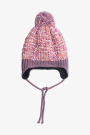 Tuque en tricot avec pompons - Enfant fille && MAUVE