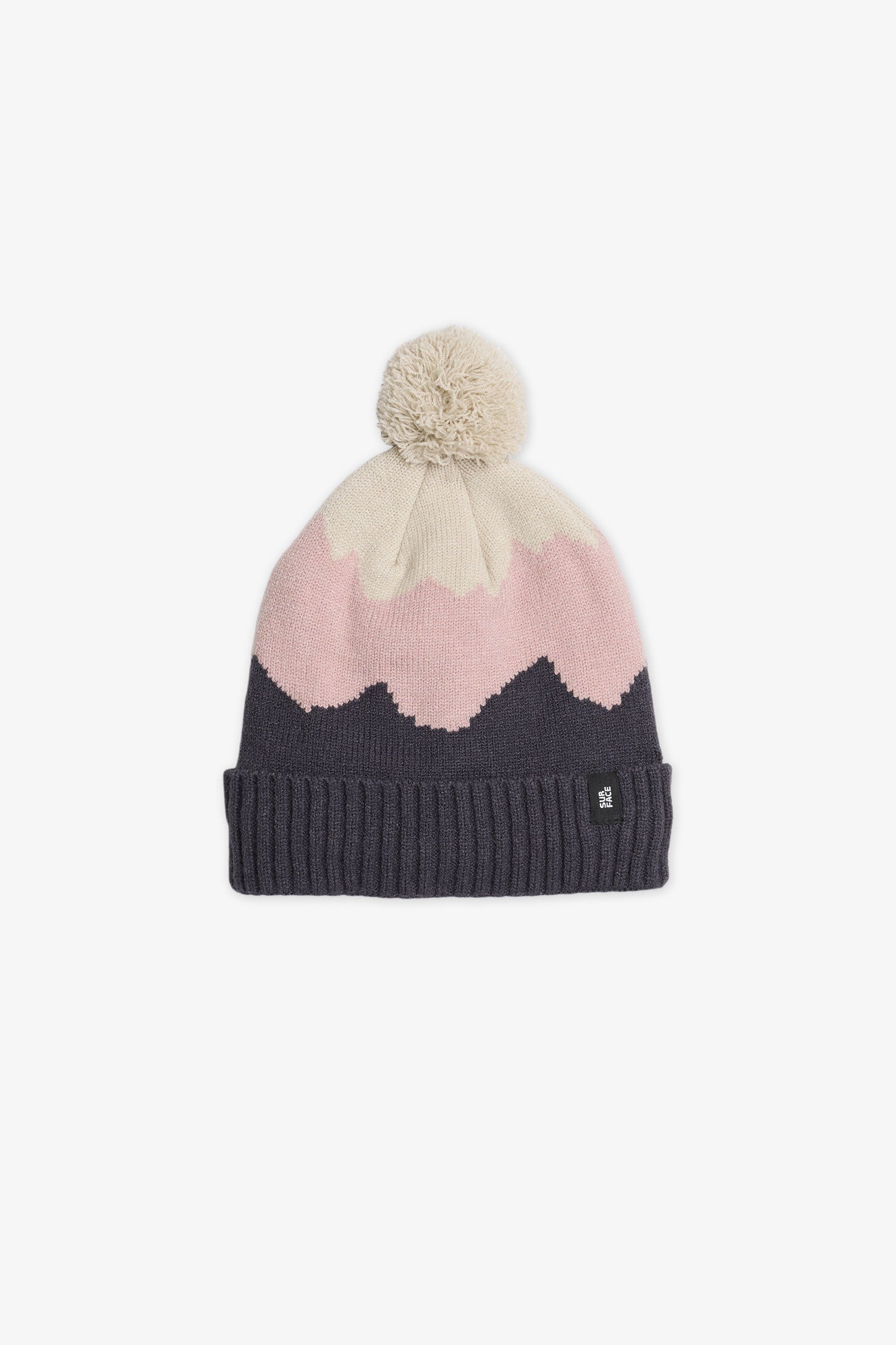 Tuque en tricot avec pompom - Enfant fille && BEIGE