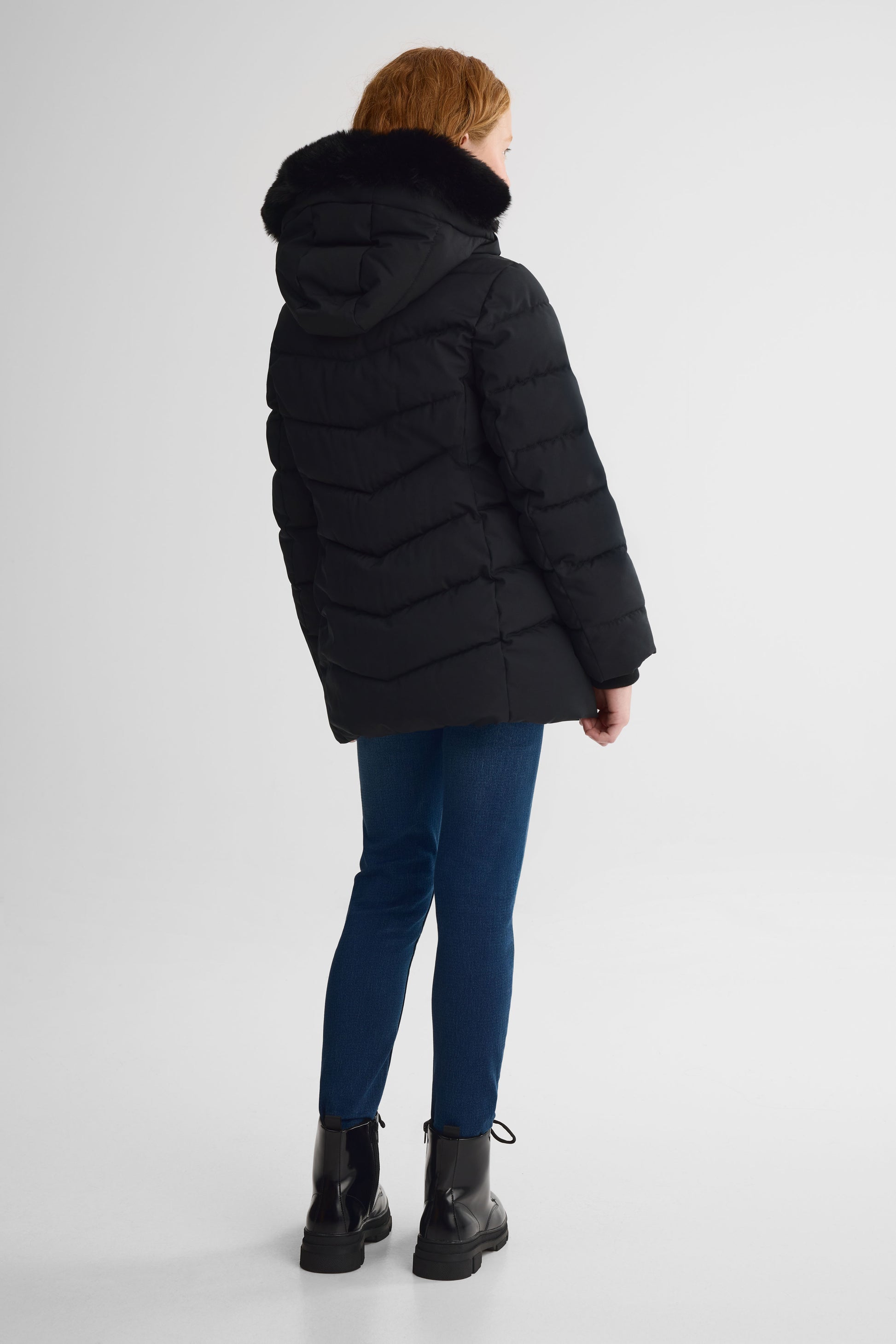 Manteau parka isolé - Ado fille && NOIR
