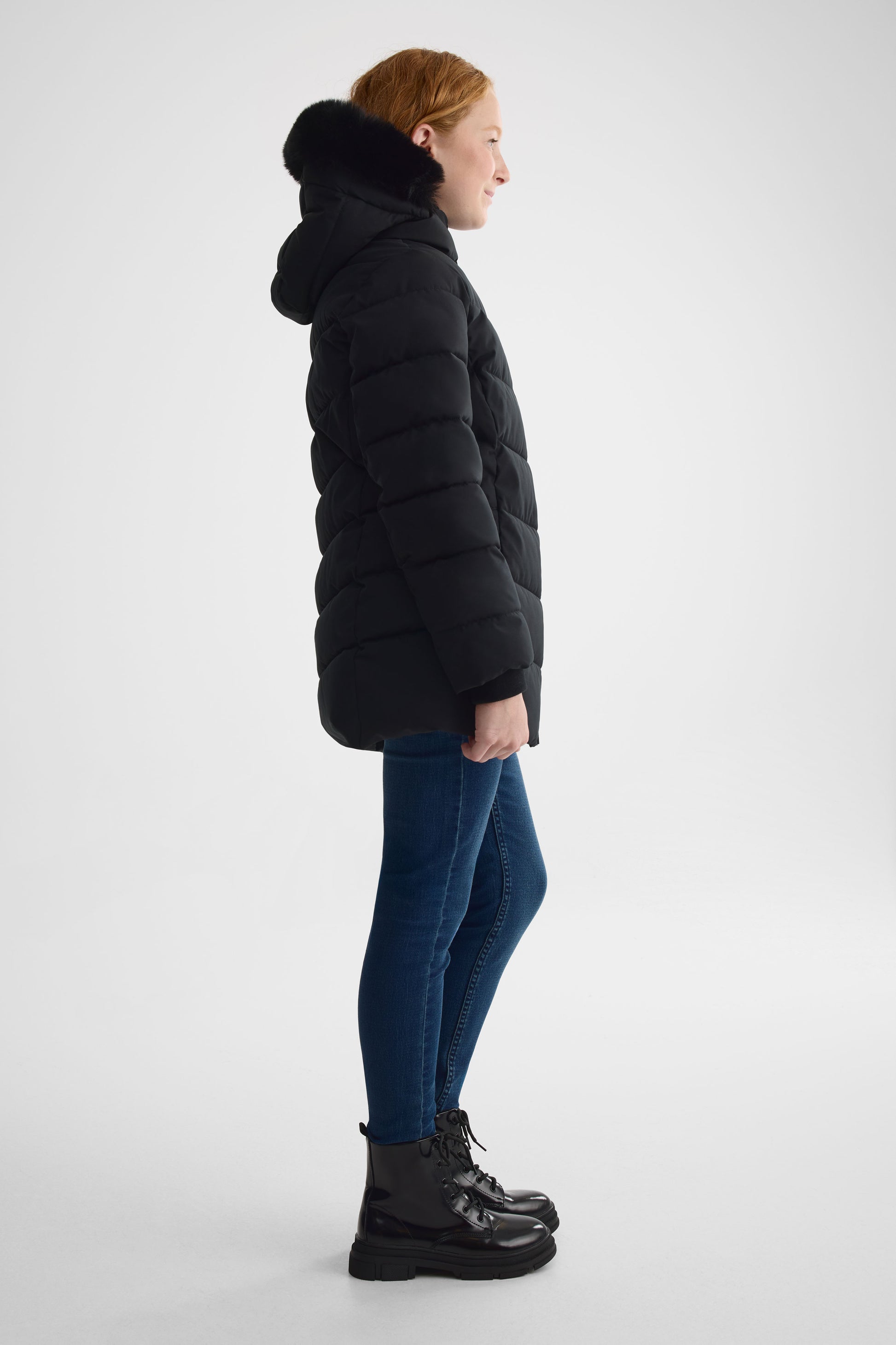 Manteau parka isolé - Ado fille && NOIR