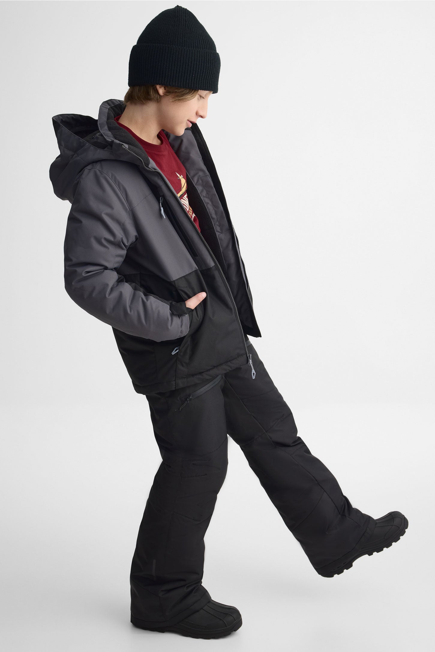Manteau de ski isolé - Ado garçon && GRIS