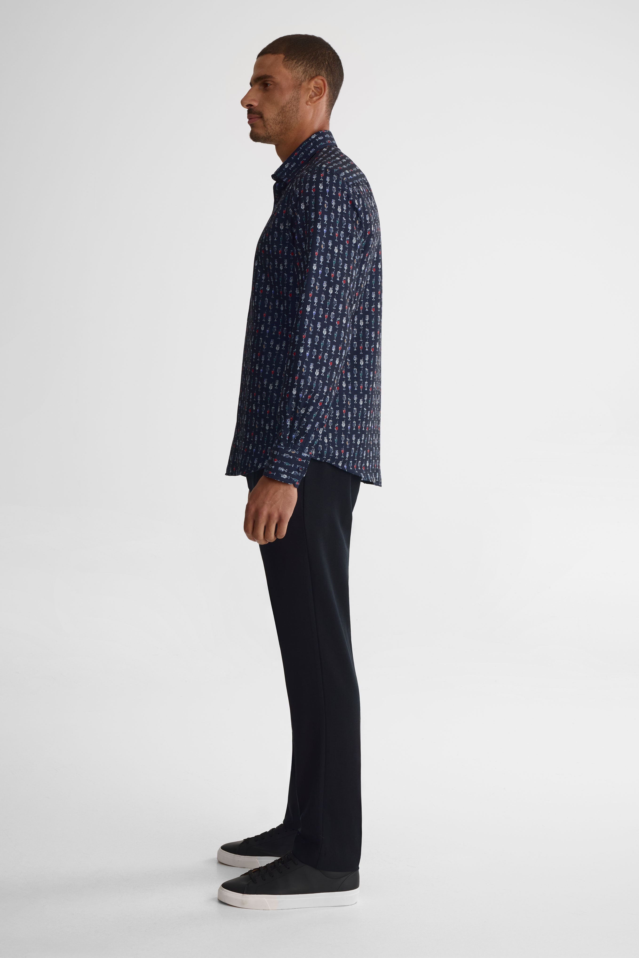 Chemise coupe ajustée - Homme && BLEU MARINE MUL