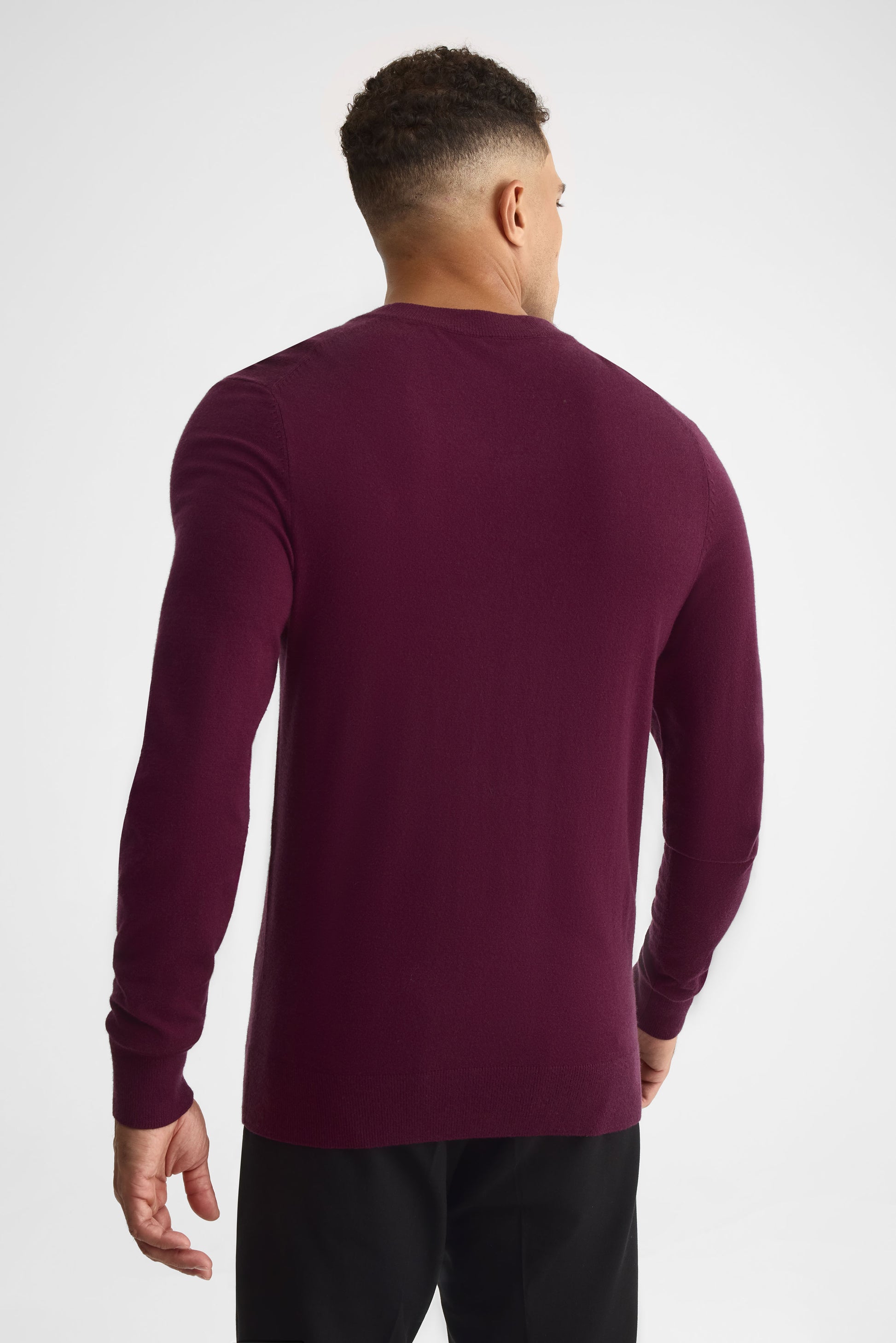 Chandail tricot col V – Homme && ROUGE VIN