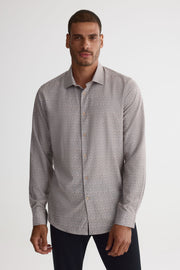 Chemise à manches longues stretch - Homme && BEIGE/MULTI