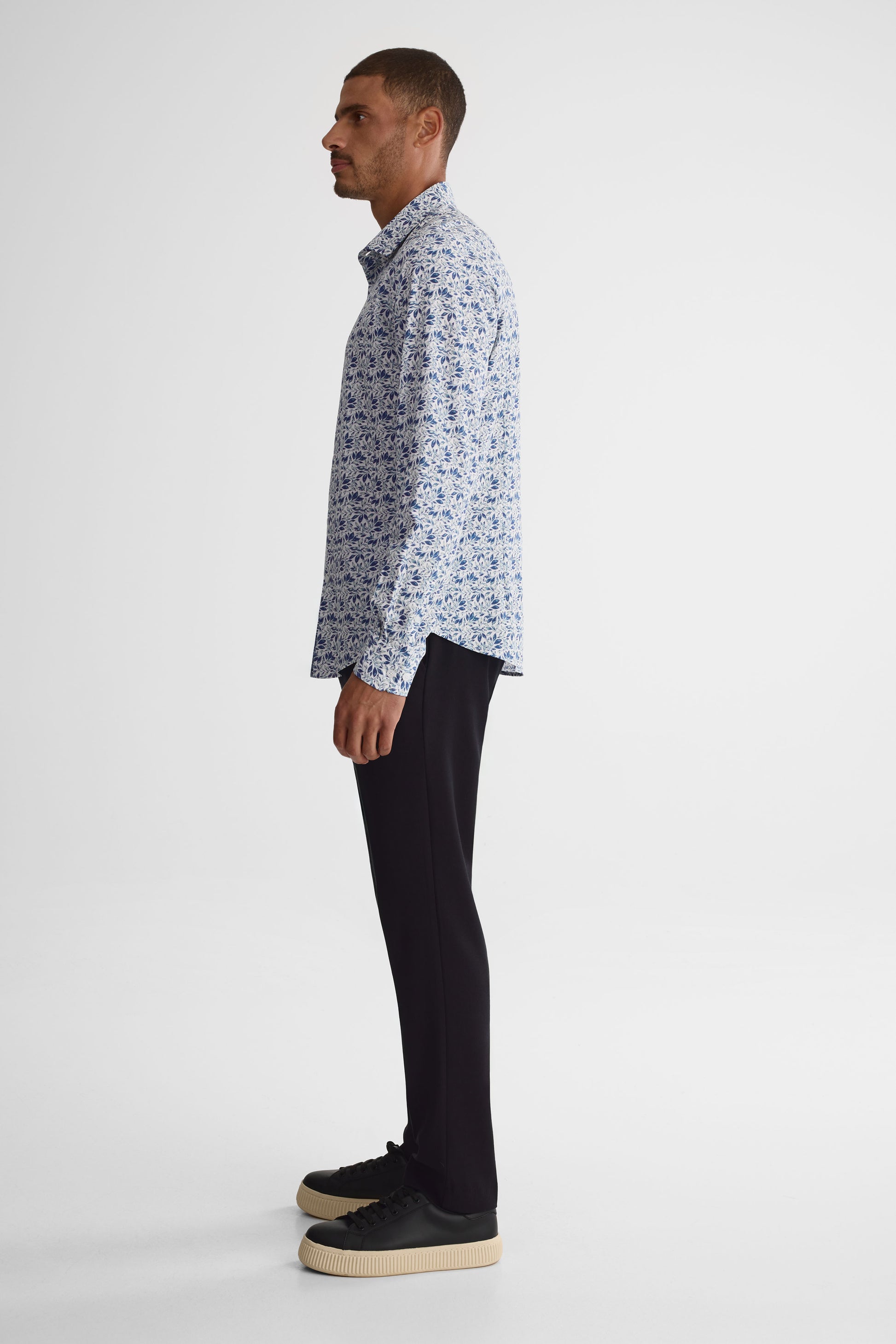 Chemise à manches longues stretch - Homme && BLANC CASSÉ/MULTI