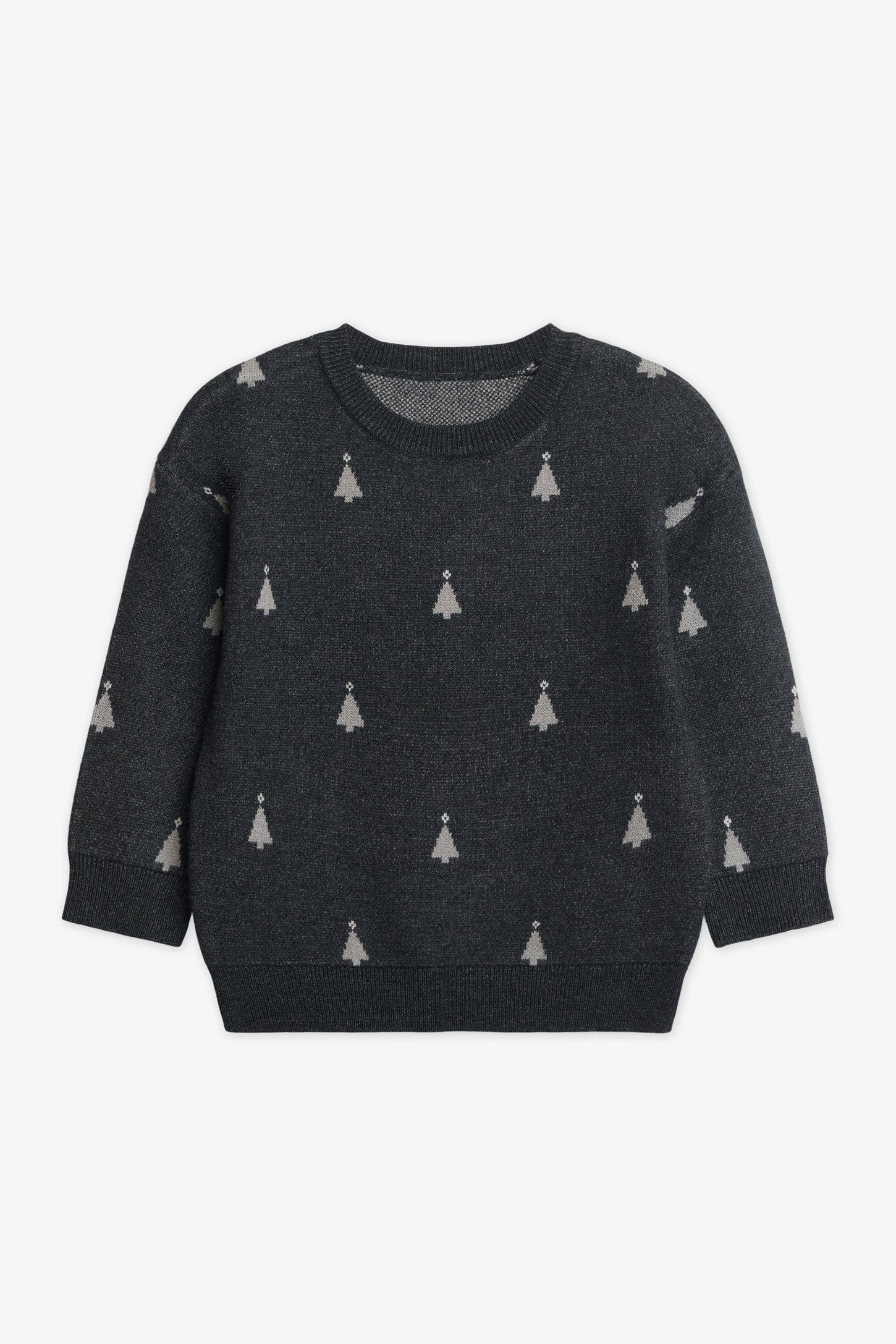 Chandail tricot à manches longues, 2T-3T - Bébé fille && CHARBON/MULTI