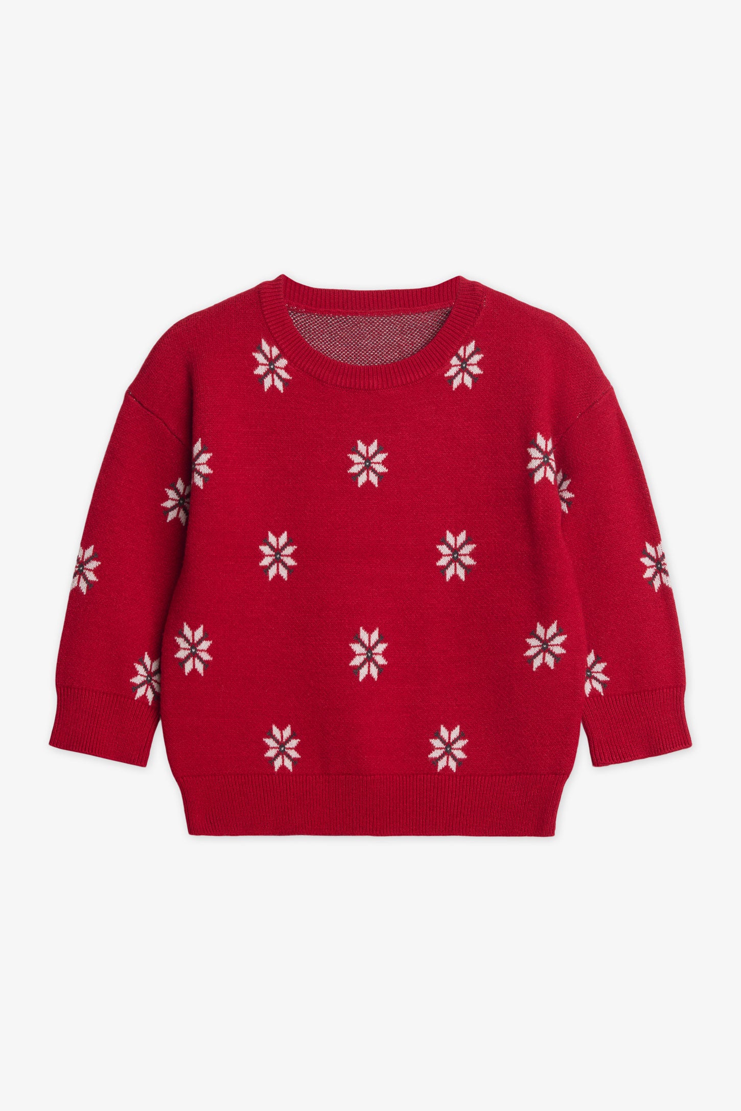 Chandail tricot à manches longues, 2T-3T - Bébé fille && ROUGE/MULTI