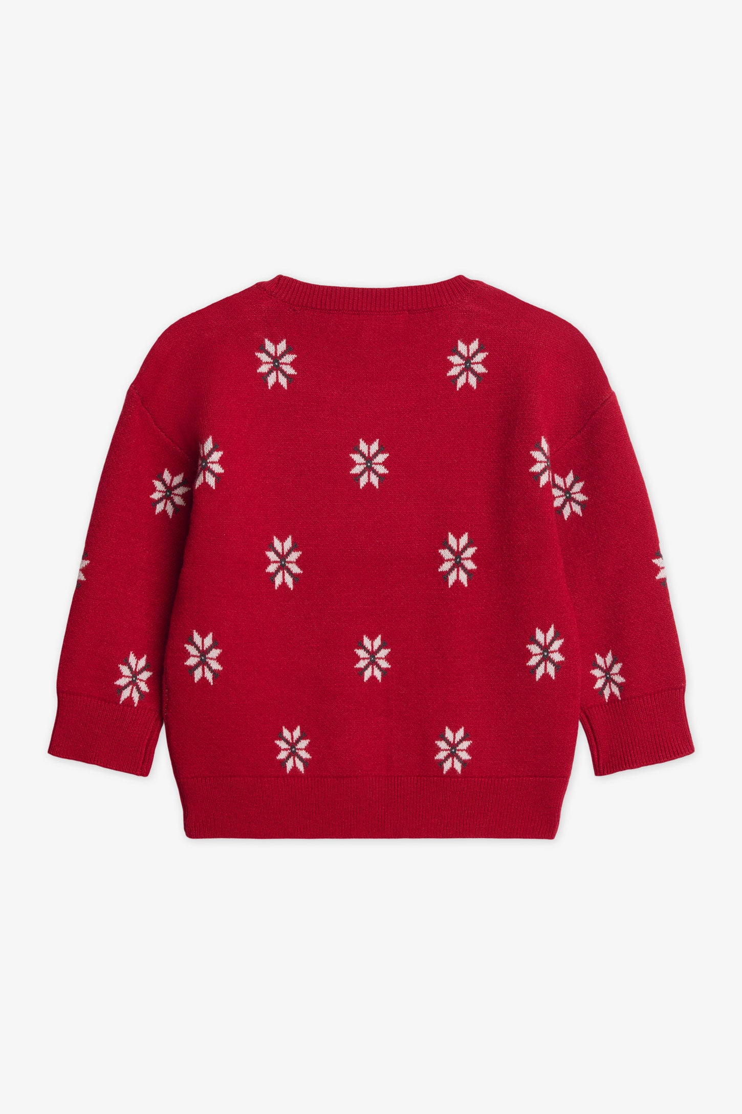Chandail tricot à manches longues, 2T-3T - Bébé fille && ROUGE/MULTI