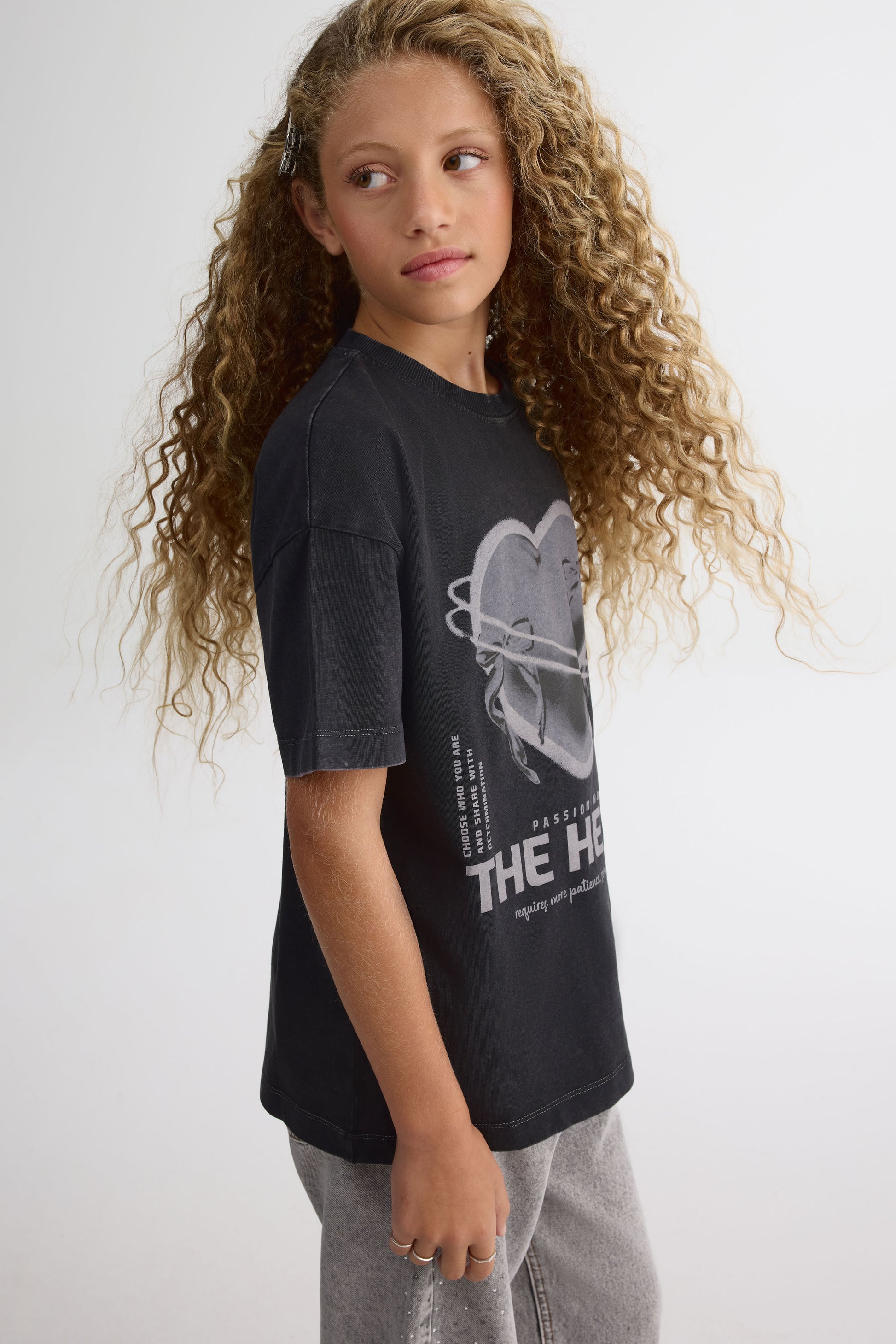 T-shirt graphique – Ado fille && NOIR