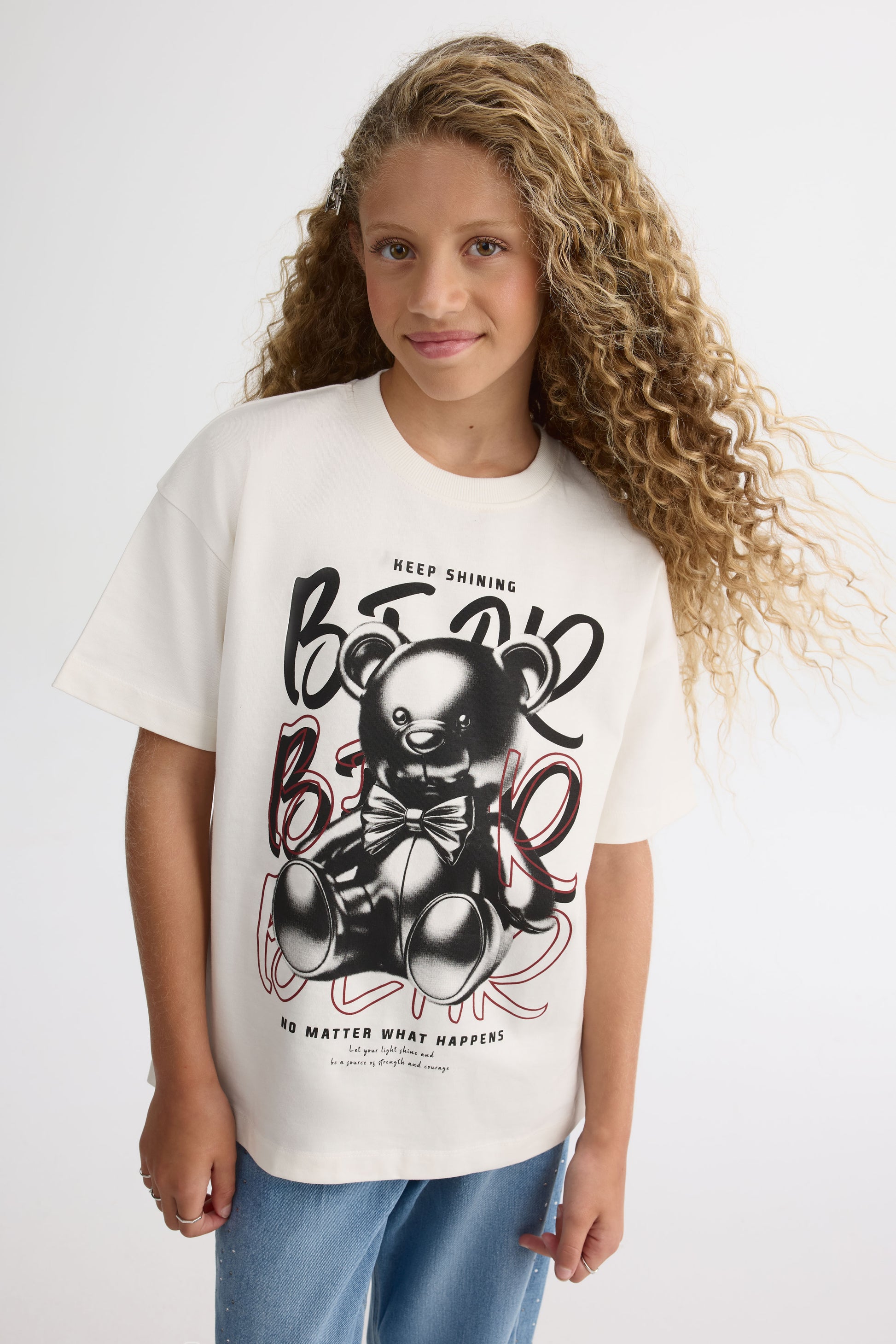 T-shirt graphique – Ado fille && BLANC CASSÉ