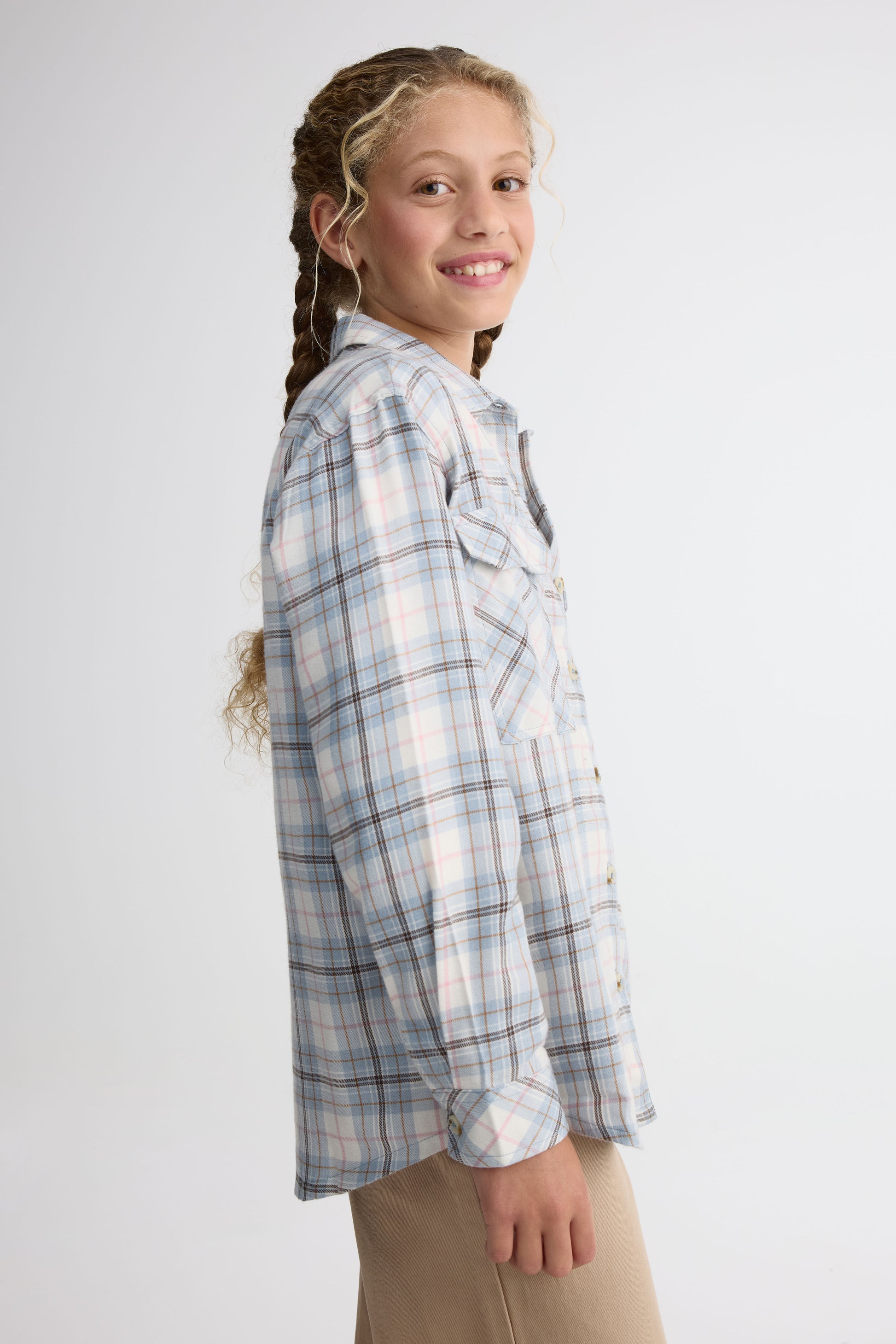 Chemise à carreaux - Ado fille && BLEU MULTI