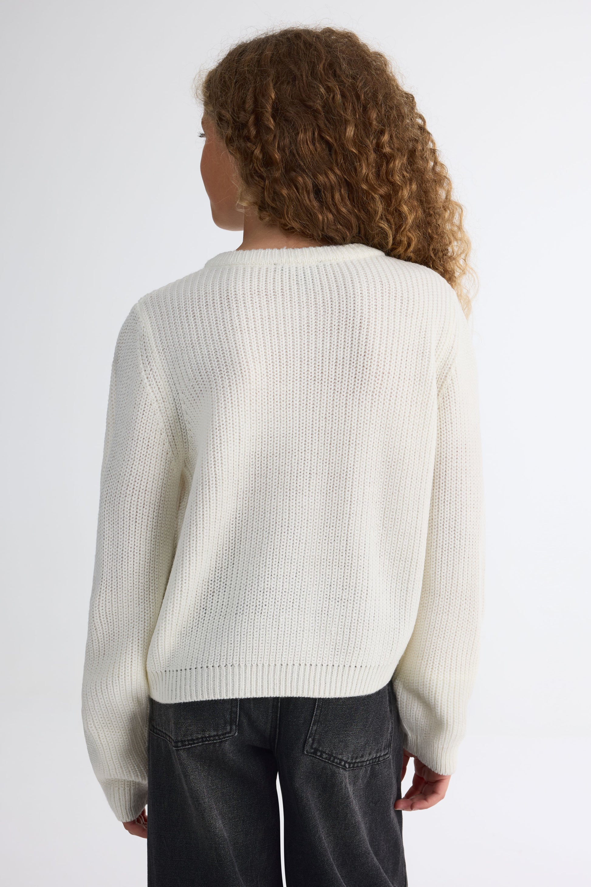 Veste en tricot manches longues - Ado fille && BLANC