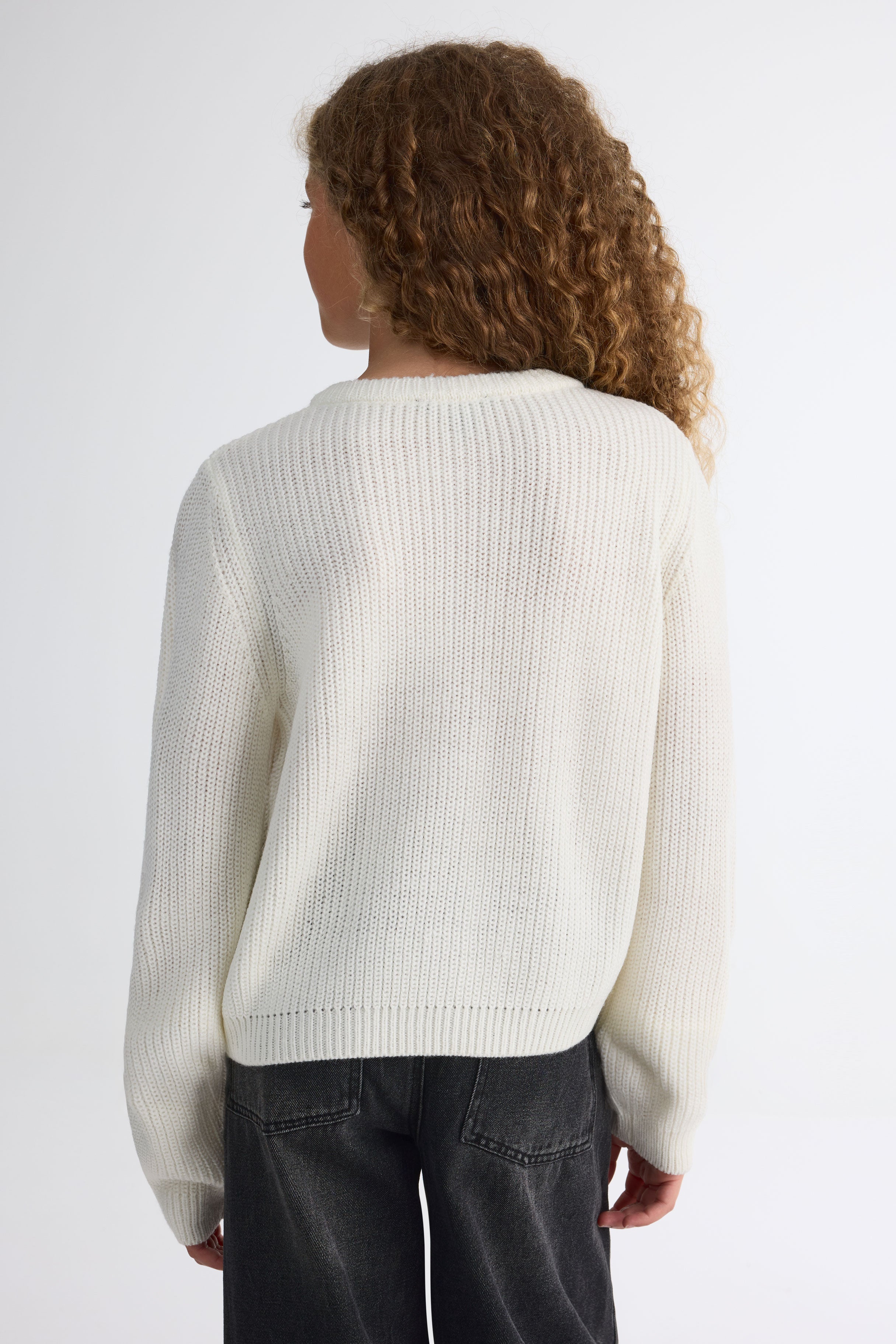 Veste en tricot manches longues - Ado fille && BLANC