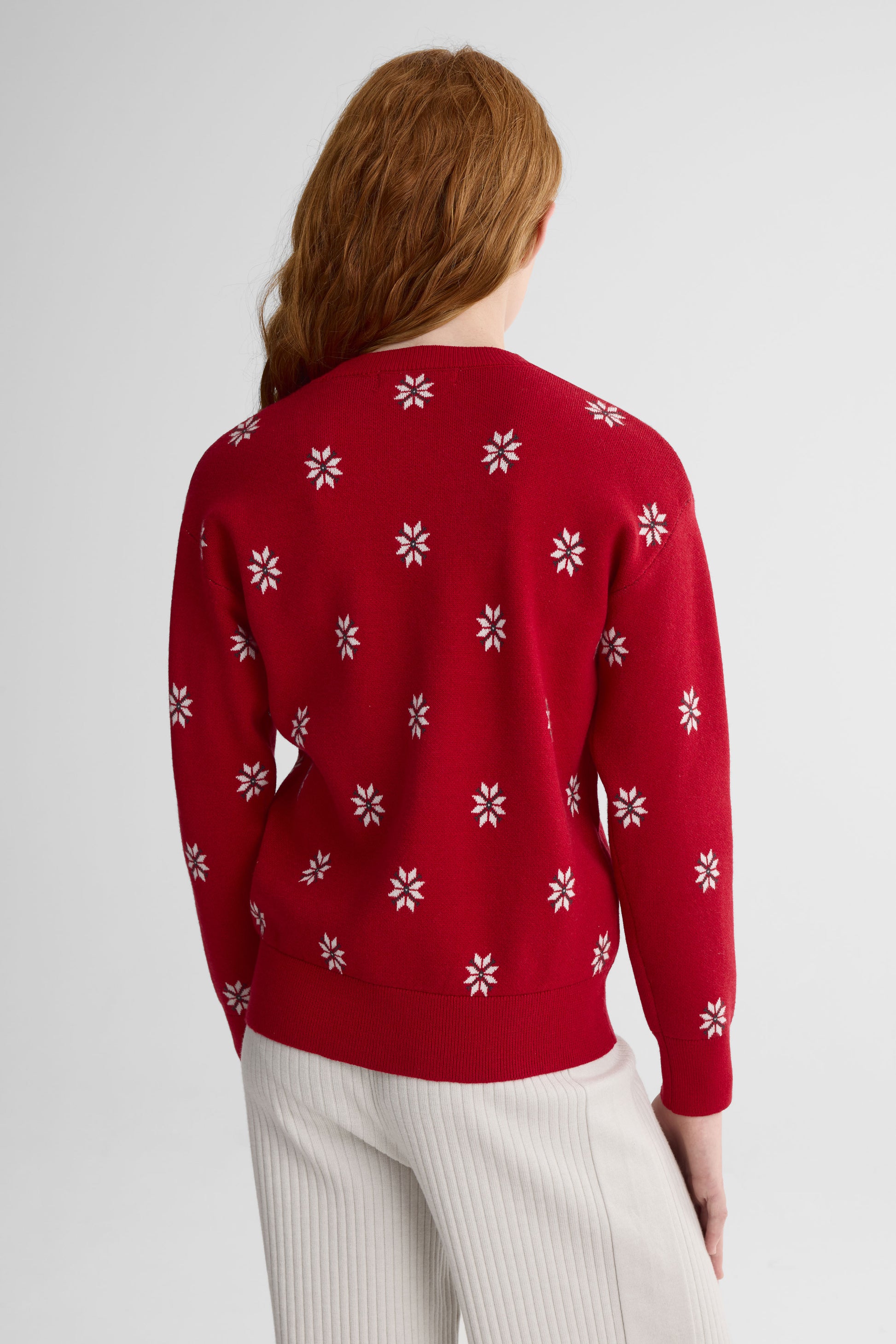 Chandail tricot à manches longues - Ado fille && ROUGE/MULTI
