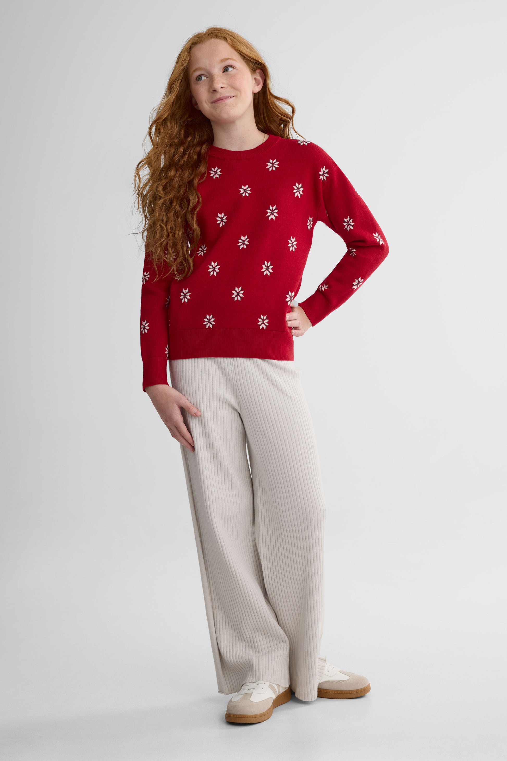 Pantalon à jambes larges – Ado fille && GRIS MIXTE