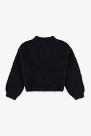 Chandail tricot à manches longues - Enfant fille && NOIR