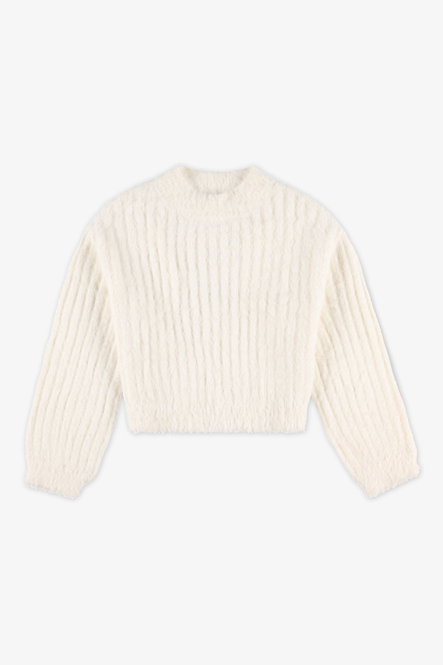 Chandail tricot à manches longues - Enfant fille && BLANC CASSÉ