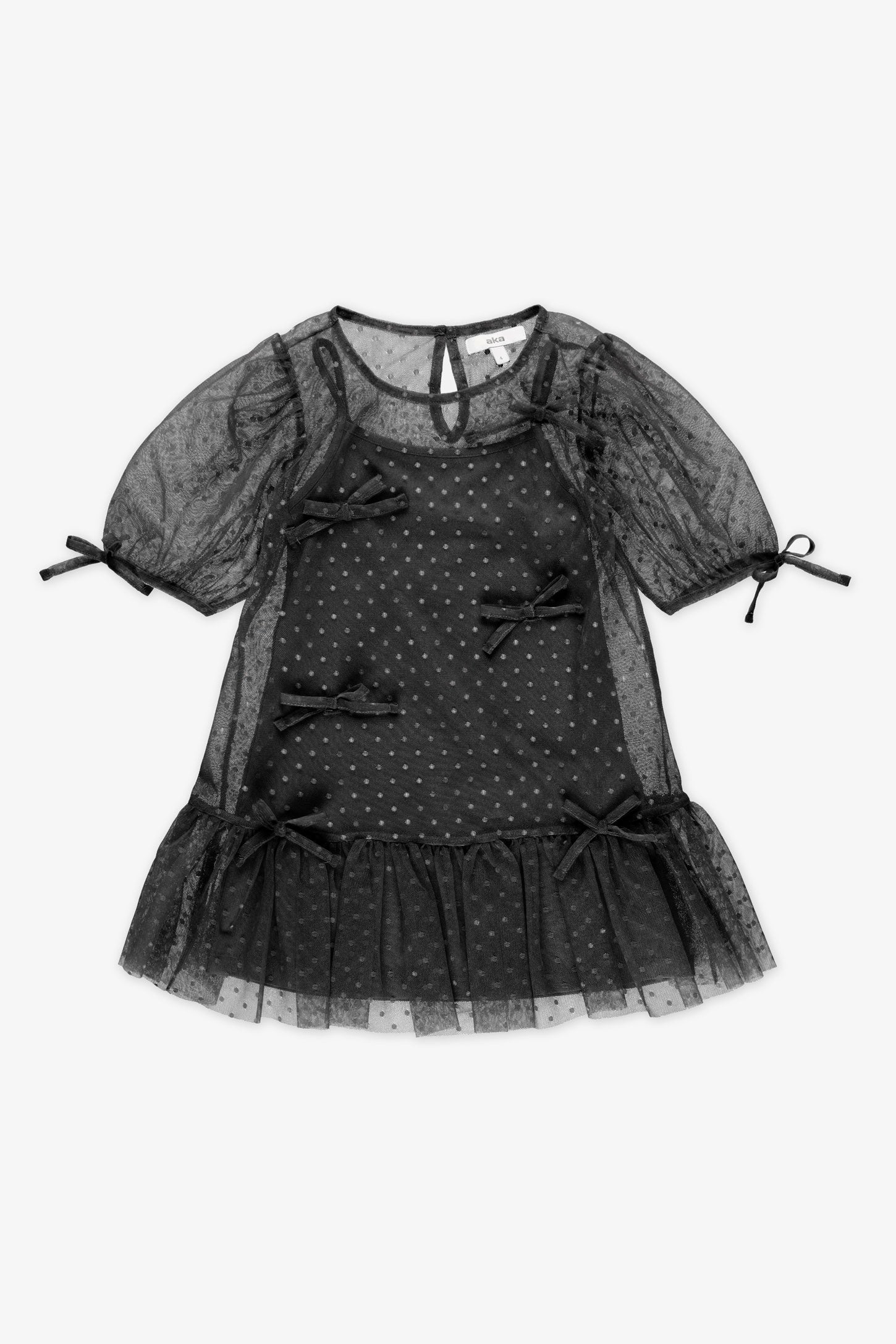 Robe à détails boucles - Enfant fille && NOIR