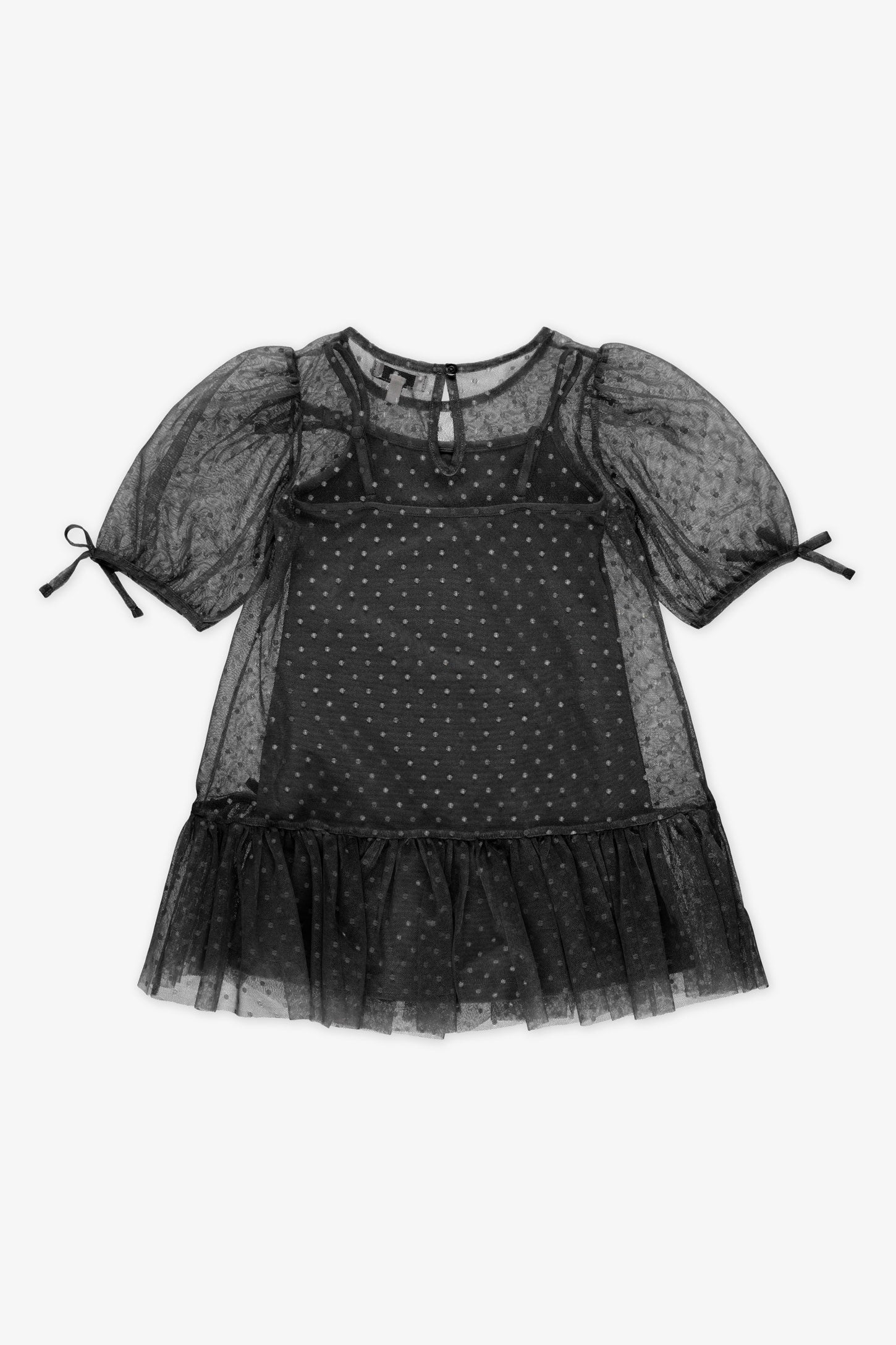 Robe à détails boucles - Enfant fille && NOIR