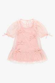 Robe à détails boucles - Enfant fille && ROSE