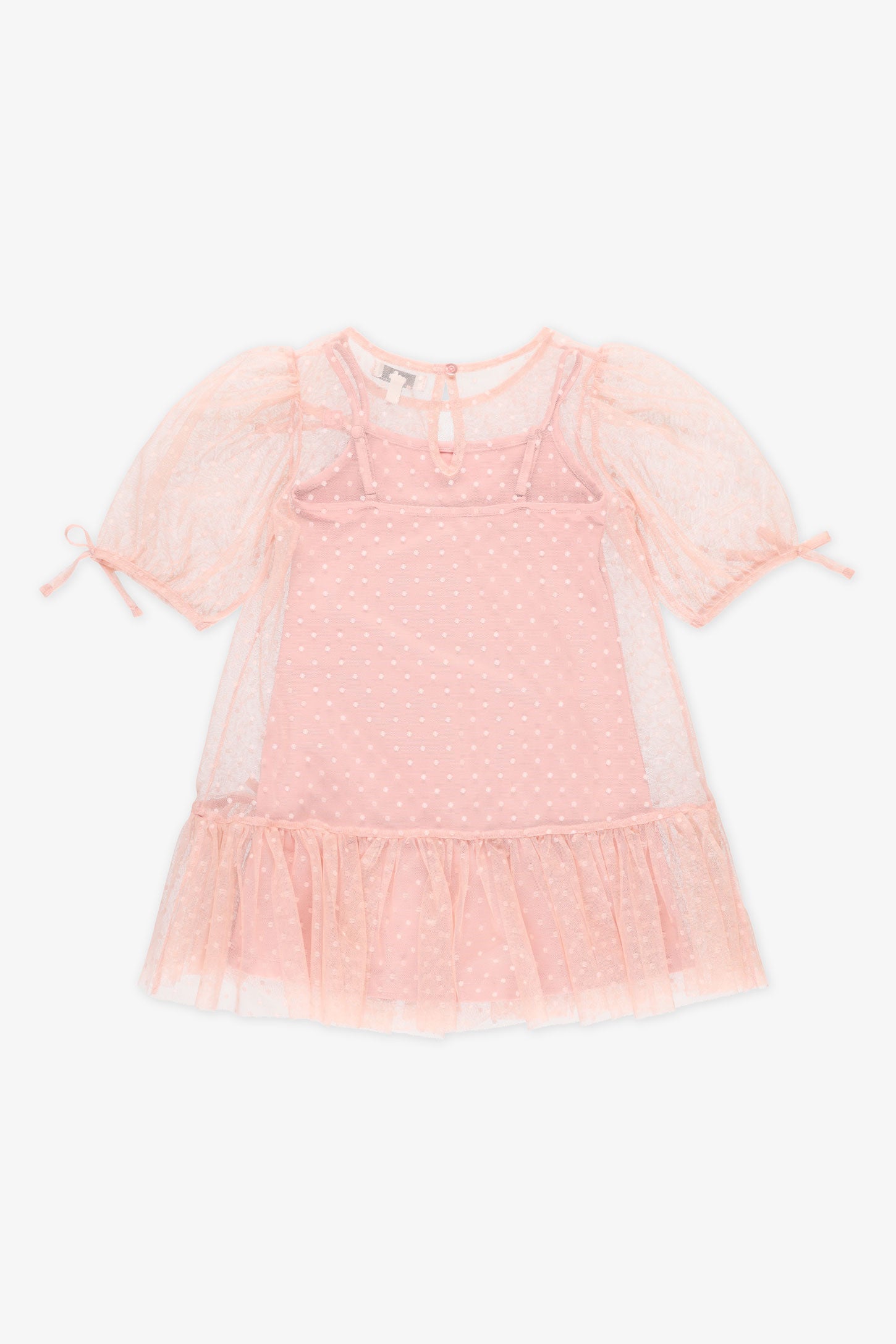 Robe à détails boucles - Enfant fille && ROSE