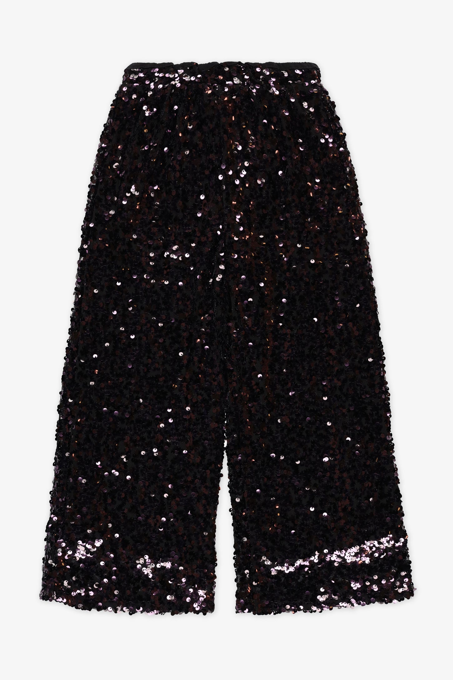Pantalon jambes larges paillettés - Enfant fille && NOIR