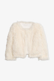 Veste en fausse fourrure - Enfant fille && BLANC CASSÉ