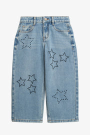 Jeans jambes larges - Enfant fille - Aubainerie