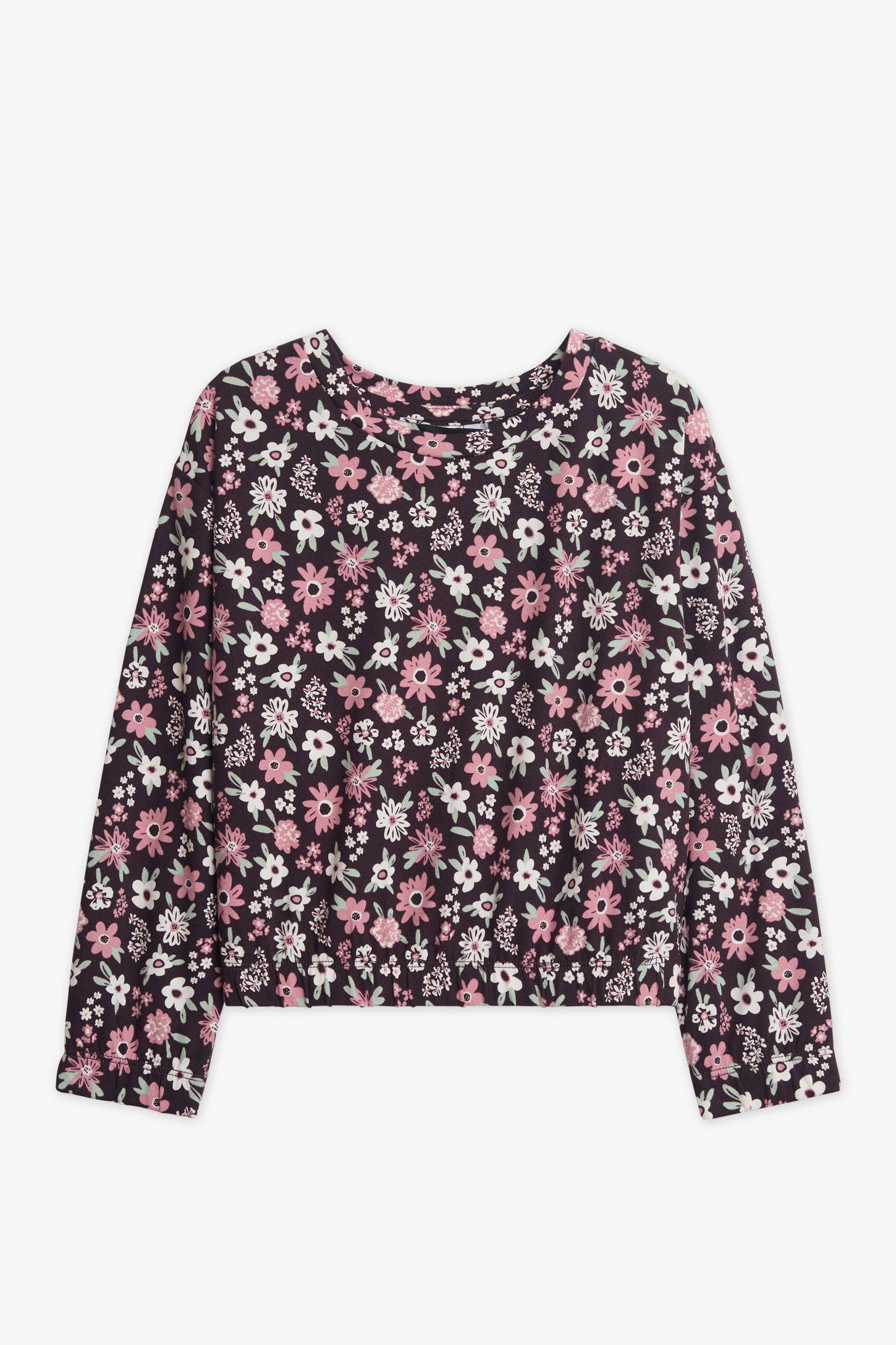 Chandail à manches longues 2/20$ – Enfant fille && MAUVE/MULTI