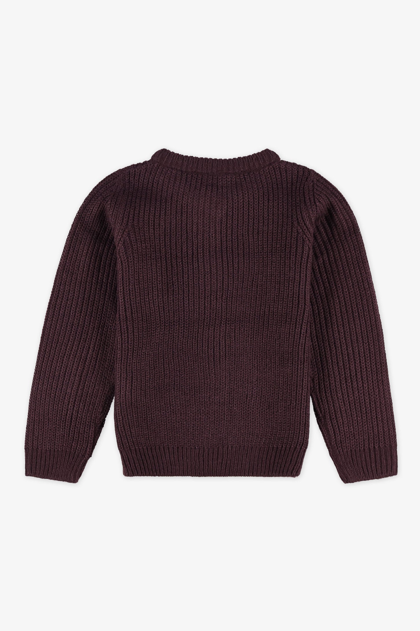 Chandail tricot à manches longues - Enfant fille && PRUNE