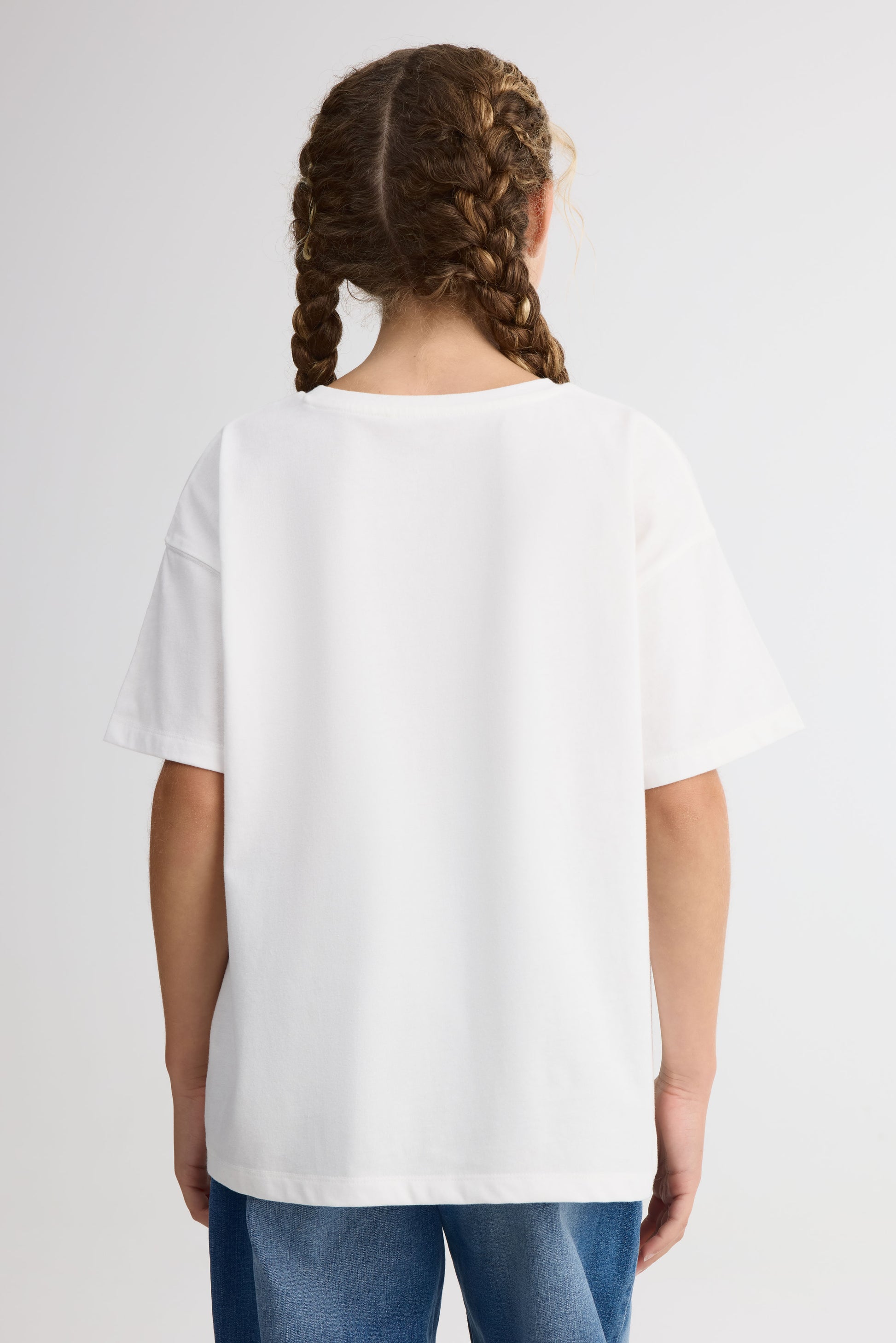 Chandail graphique oversize en jersey - Ado fille && BLANC