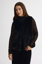 Veste en fausse fourrure - Femme && NOIR