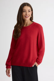 Chandail tricot à manches longues – Femme && ROUGE