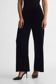 Pantalon jambe larges à taille haute - Femme && NOIR