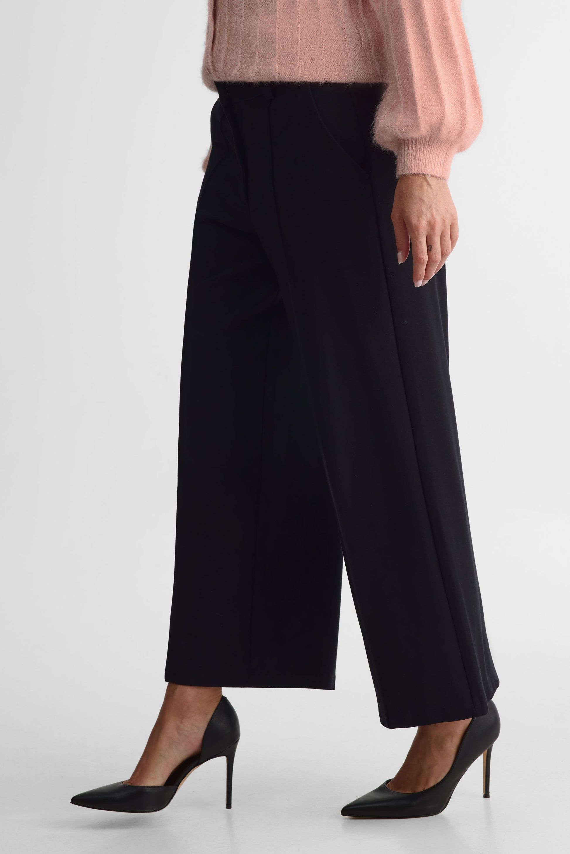 Pantalon droite taille mi-haute - Femme && NOIR