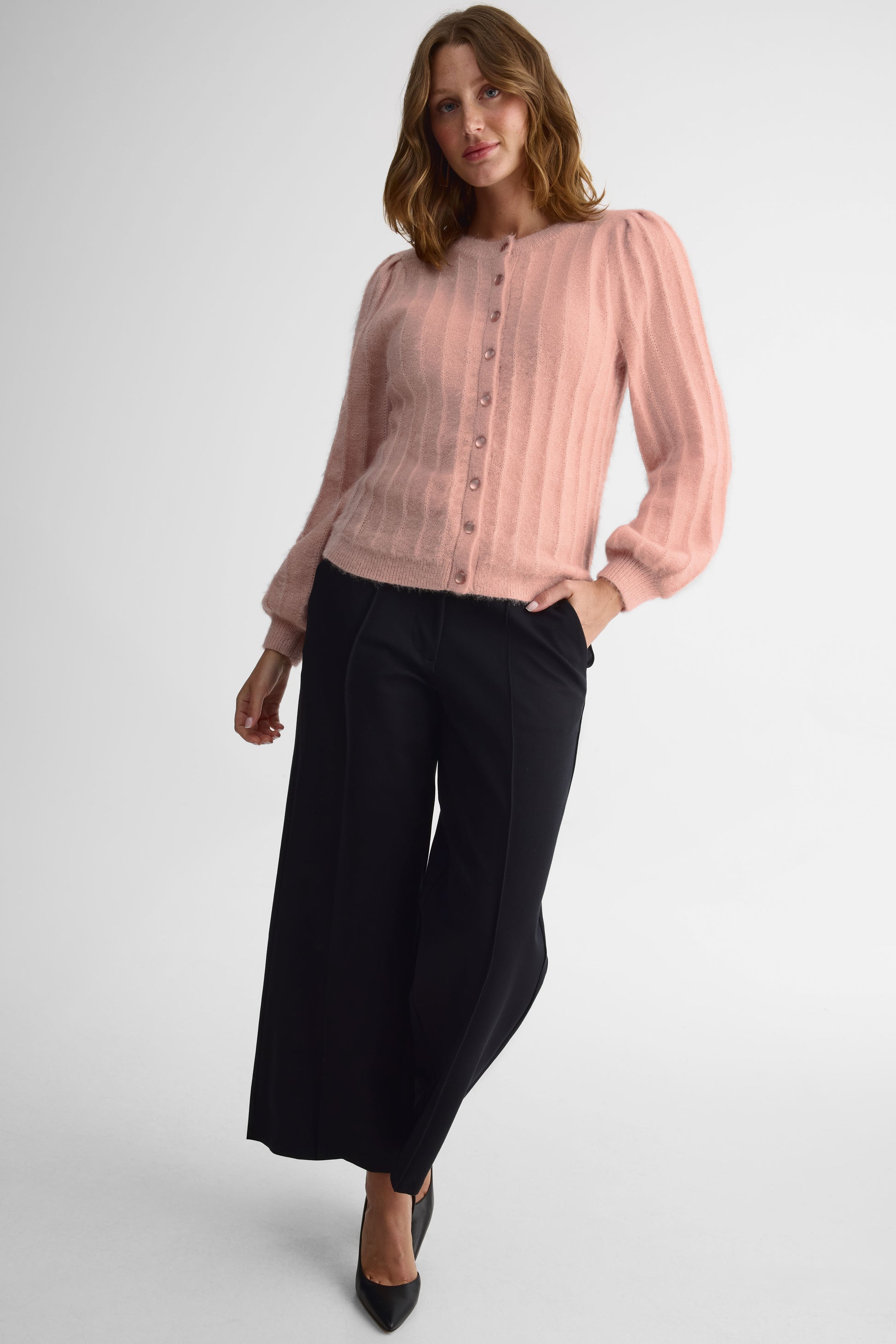 Pantalon droite taille mi-haute - Femme && NOIR