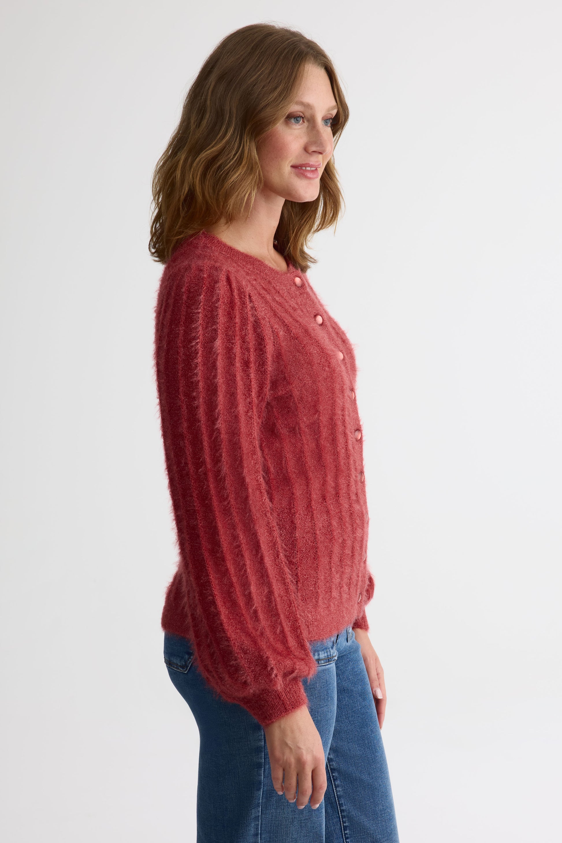 Cardigan boutonné en tricot – Femme && FRAMBOISE