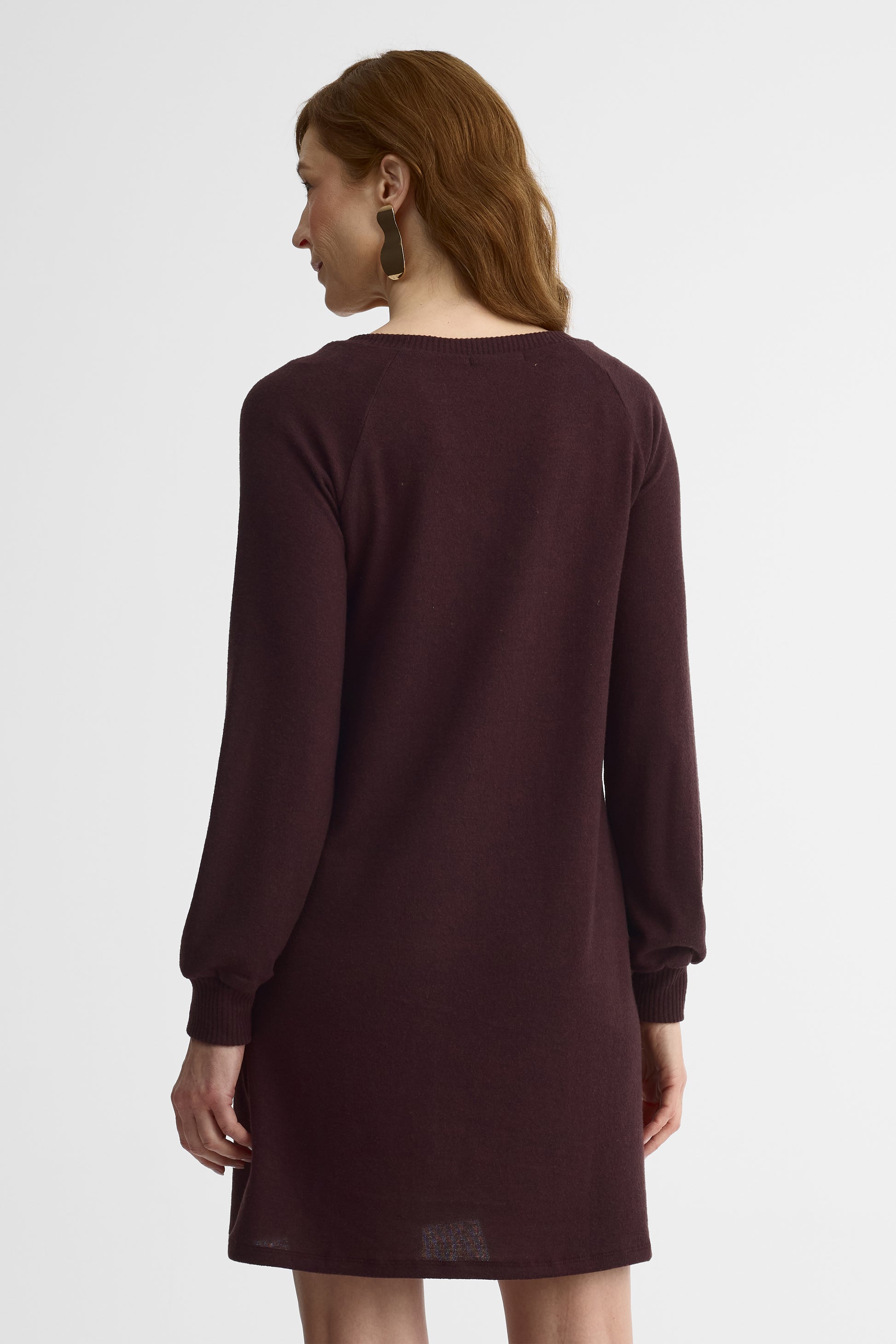 Robe courte à manche longues - Femme && PRUNE
