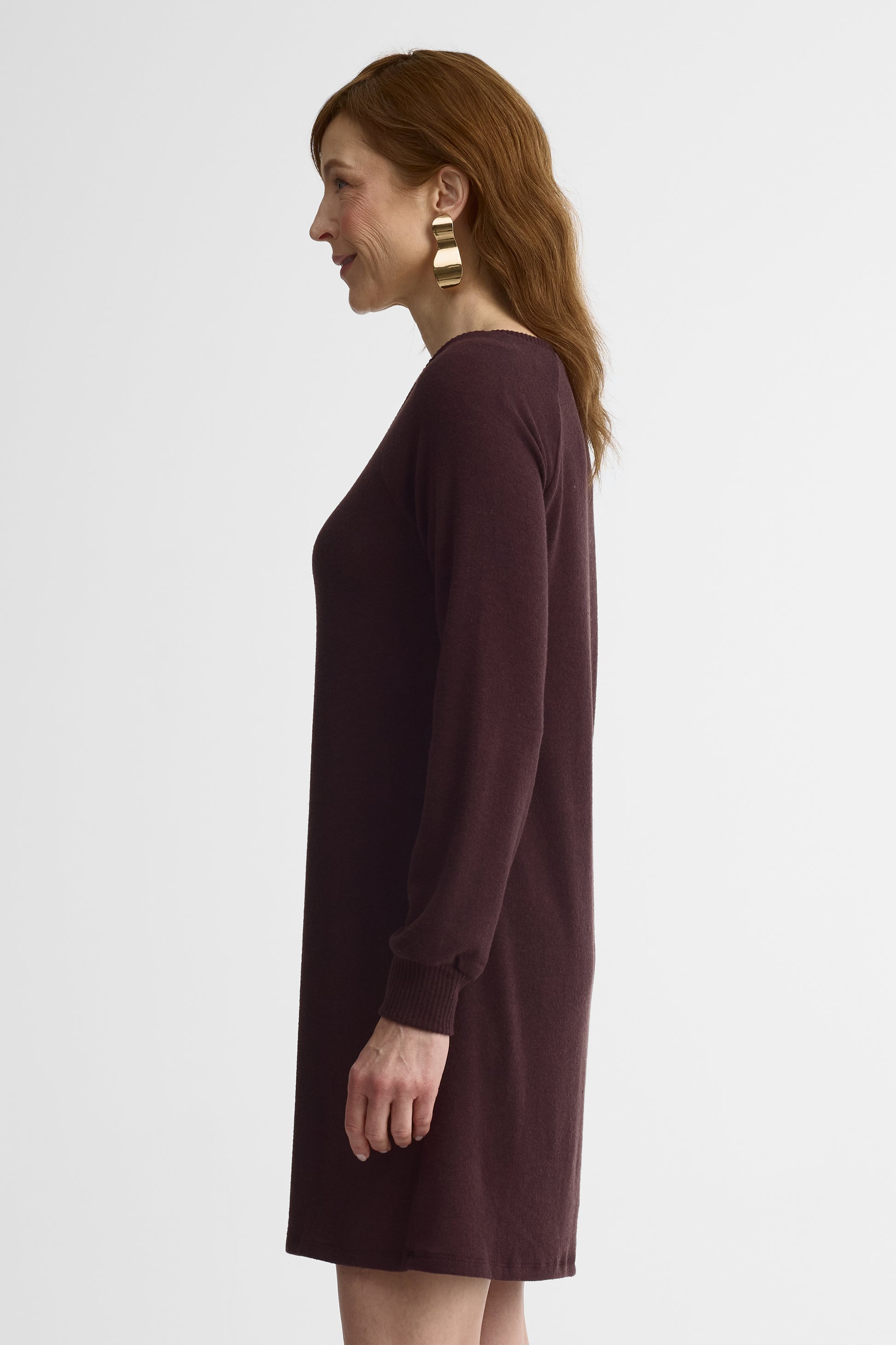 Robe courte à manche longues - Femme && PRUNE
