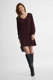 Robe courte à manche longues - Femme && PRUNE
