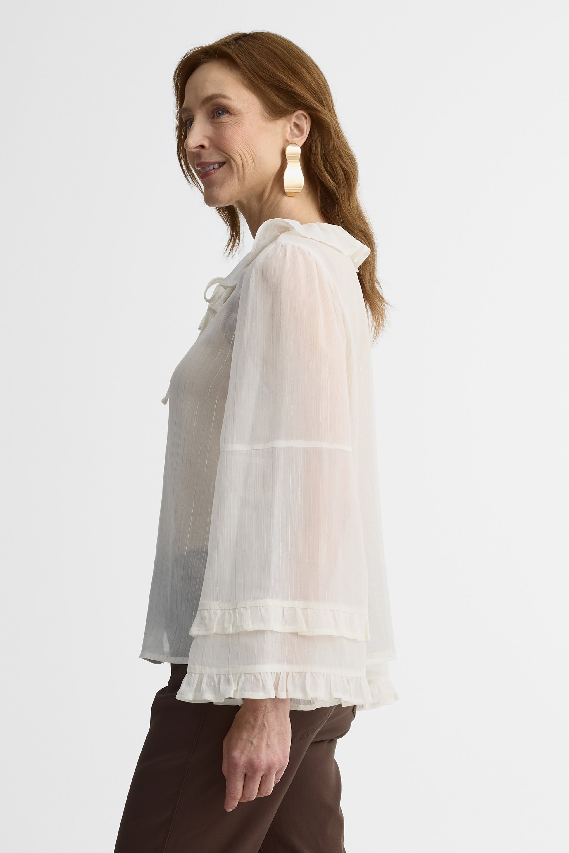 Blouse à manches longues – Femme && BLANC CASSÉ

