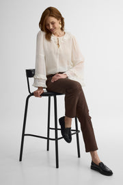 Blouse à manches longues – Femme && BLANC CASSÉ

